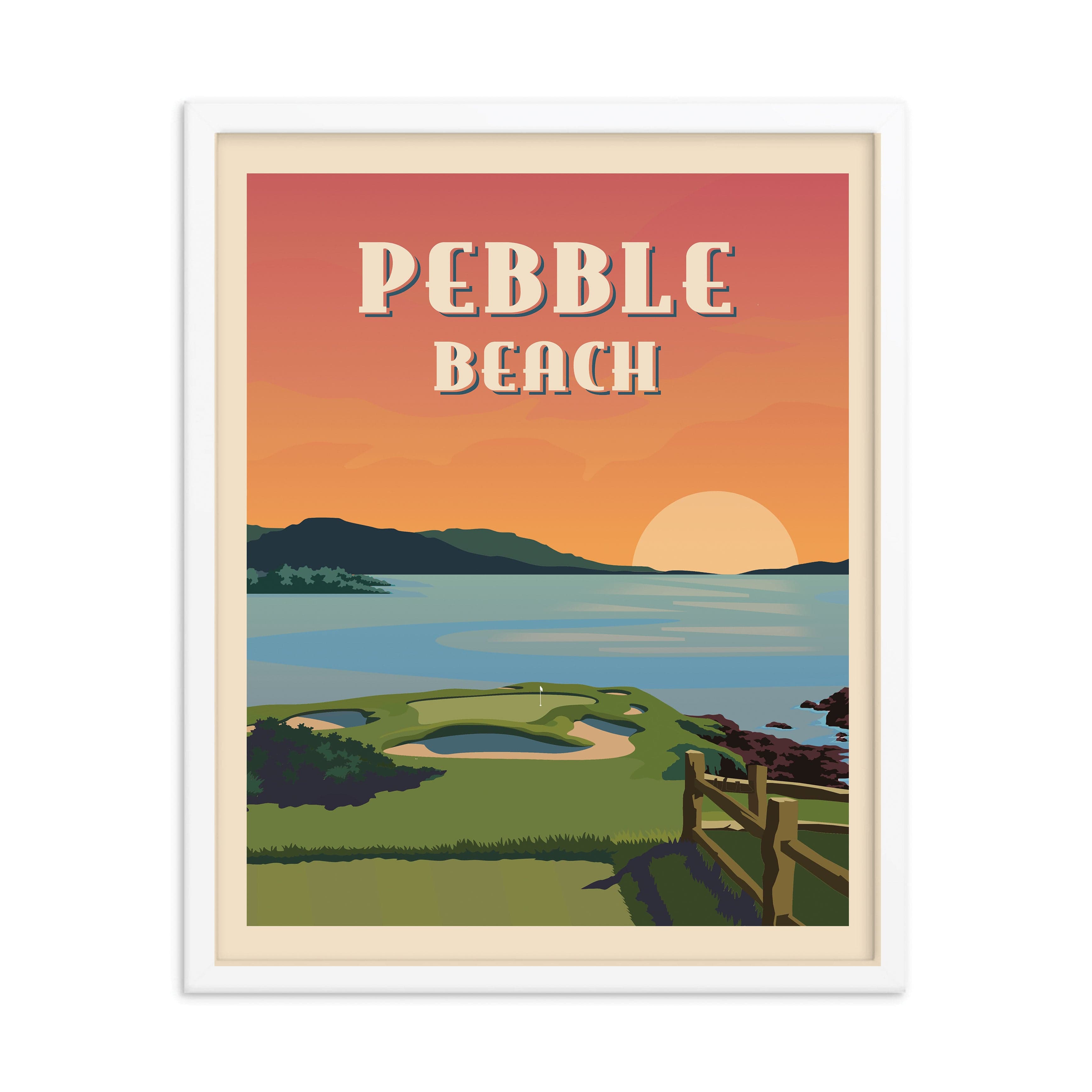 The 19th Hole Golf Shop - Golf Course Prints -  Pebble Beach - Seven Golf Course Map