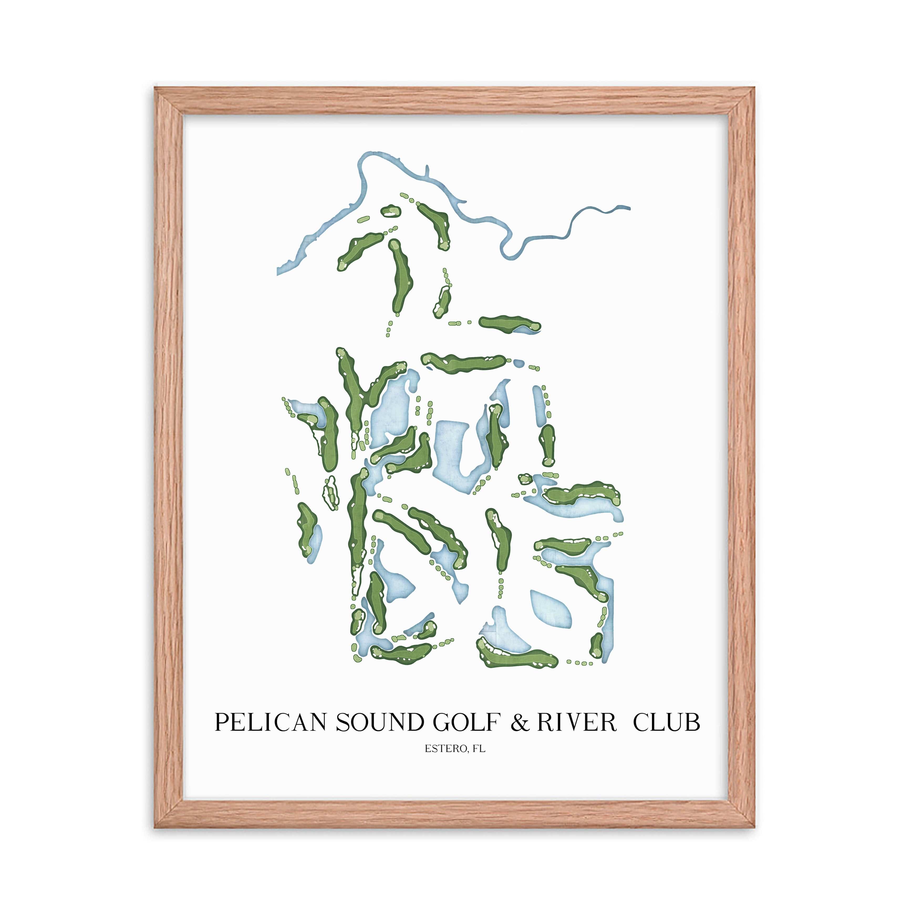 The 19th Hole Golf Shop - Golf Course Prints -  Pelican Sound Golf and River Club Golf Course Map Golf Map