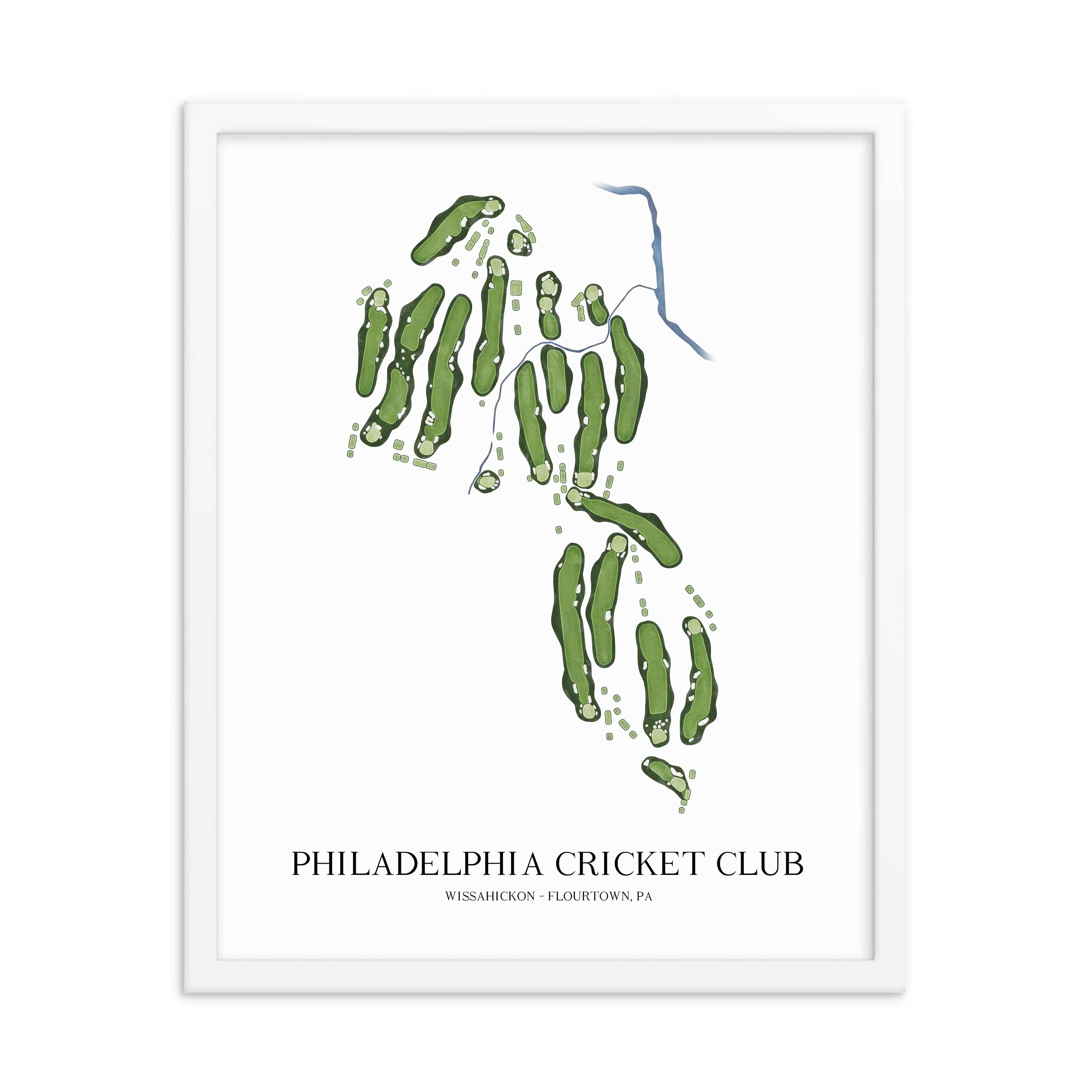 The 19th Hole Golf Shop - Golf Course Prints -  Philadelphia Cricket Club - Wissahickon Golf Course Map Golf Map