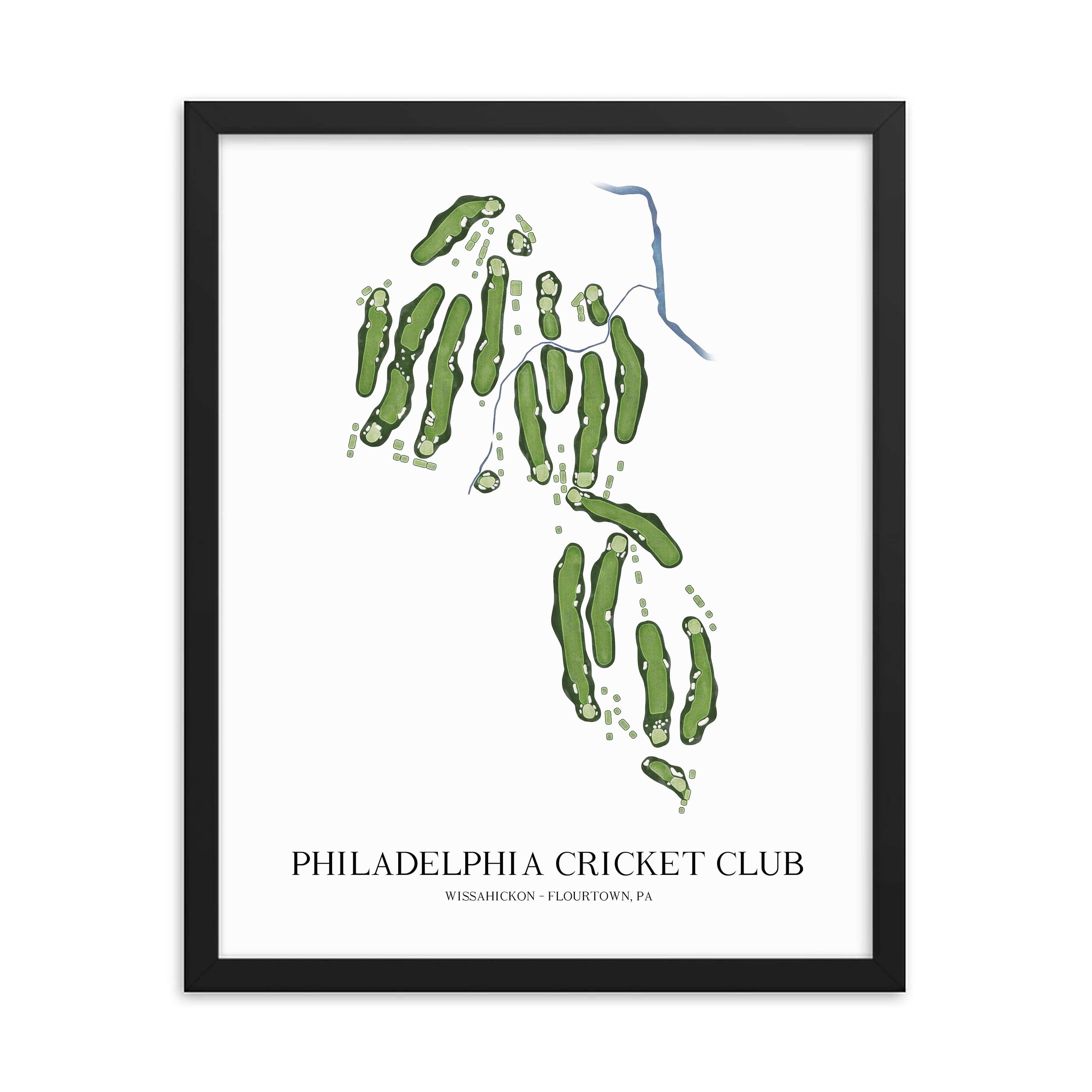 The 19th Hole Golf Shop - Golf Course Prints -  Philadelphia Cricket Club - Wissahickon Golf Course Map Golf Map