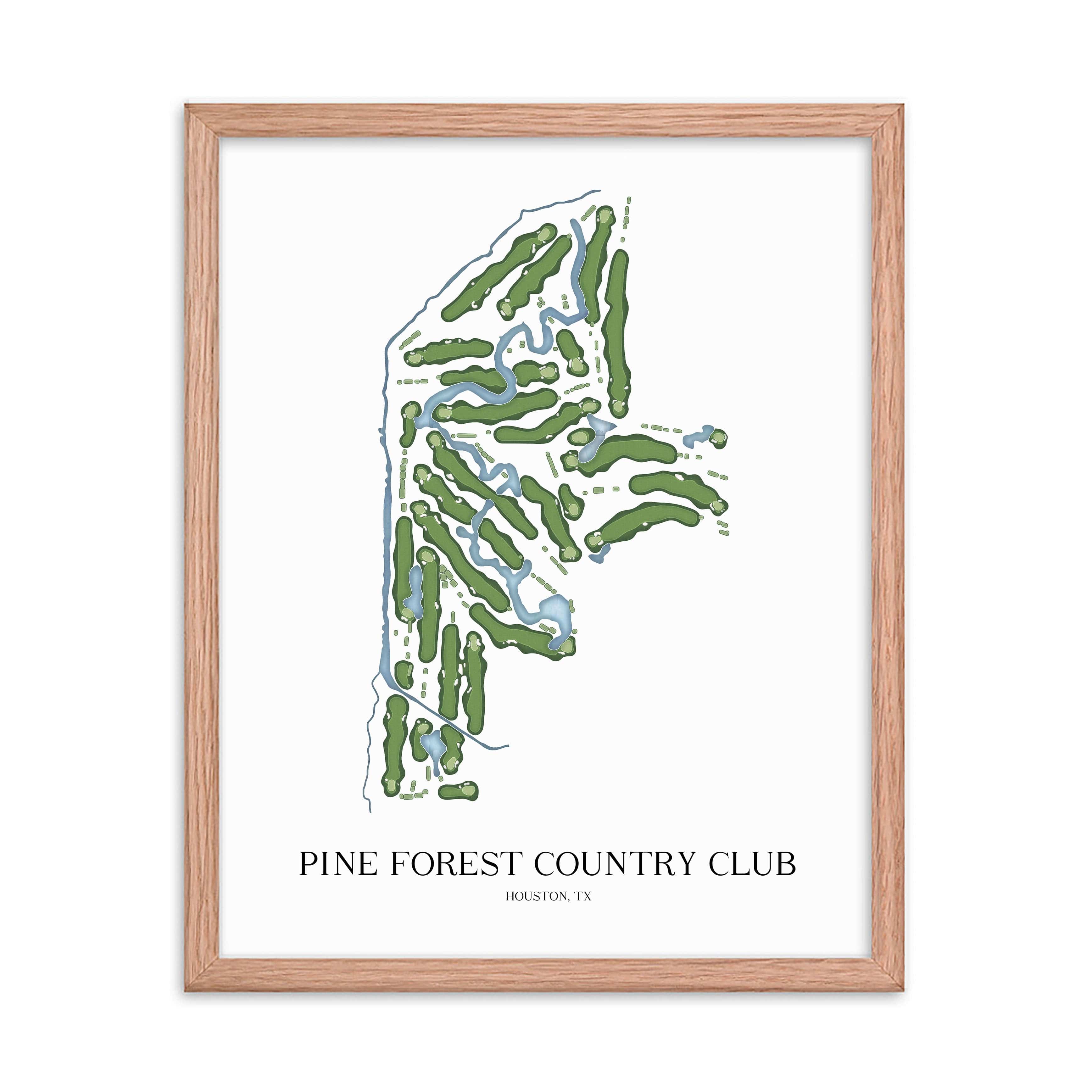 The 19th Hole Golf Shop - Golf Course Prints -  Pine Forest Country Club Golf Course Map Golf Map