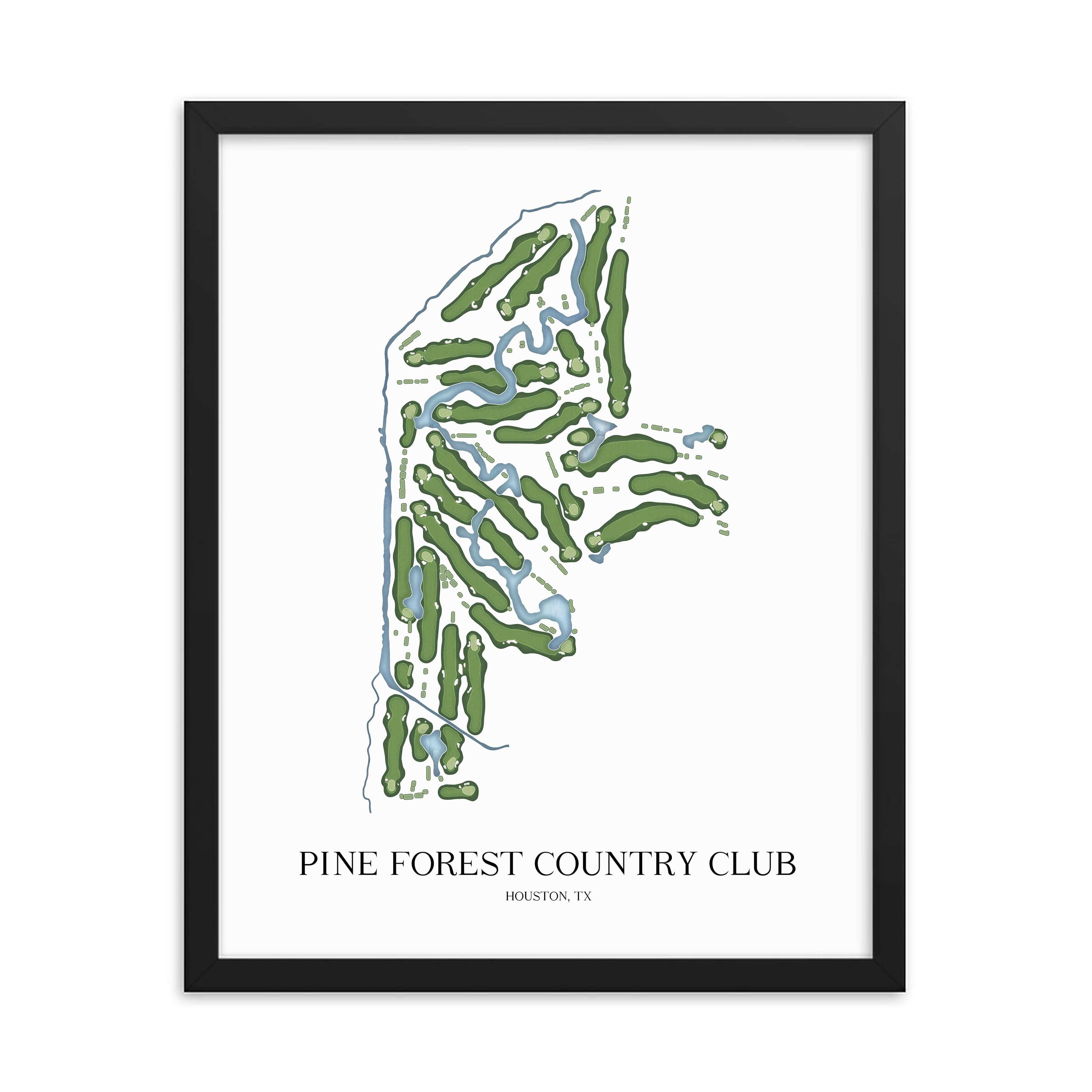 The 19th Hole Golf Shop - Golf Course Prints -  Pine Forest Country Club Golf Course Map Golf Map