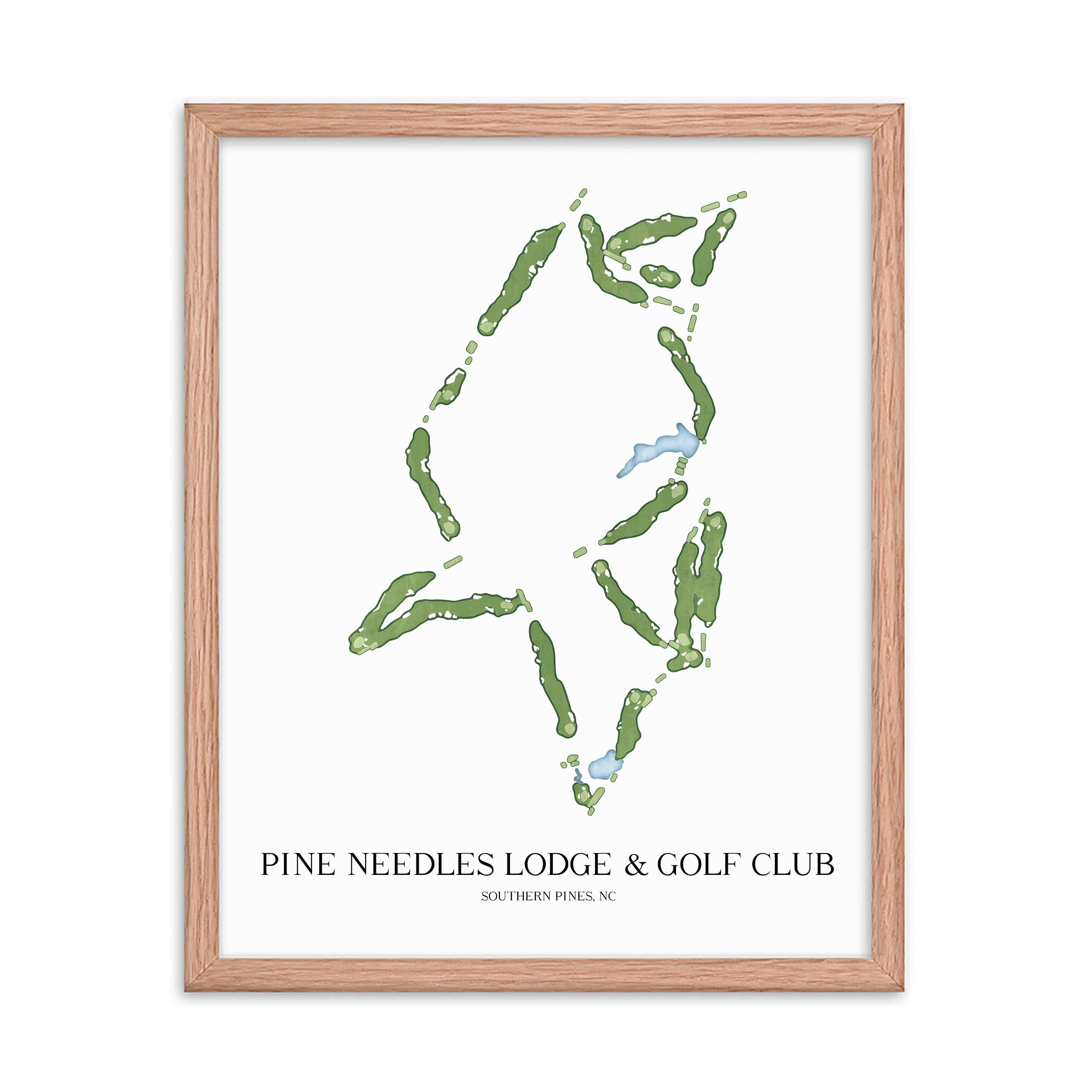 The 19th Hole Golf Shop - Golf Course Prints -  Pine Needles Lodge & Golf Club Golf Course Map Golf Map