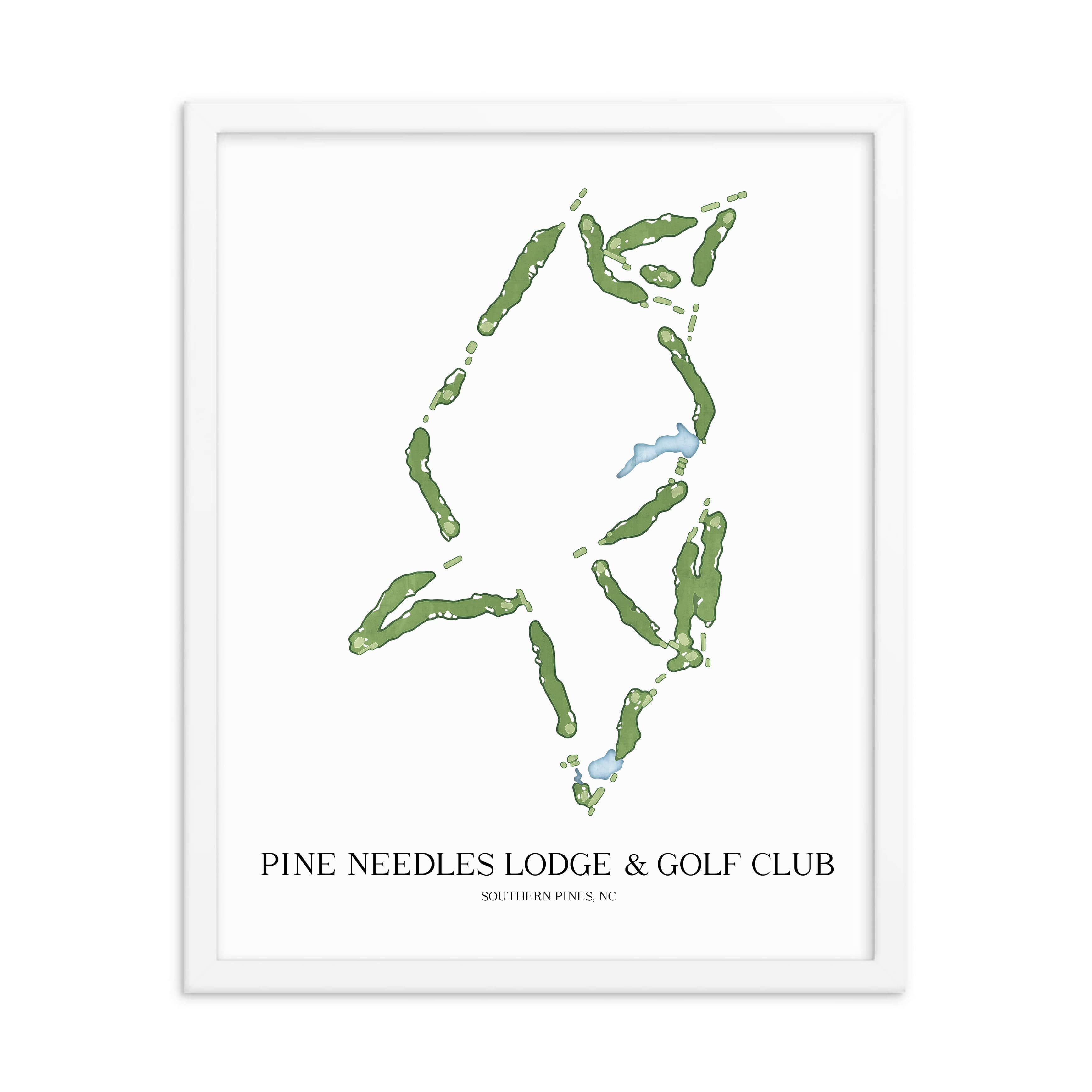 The 19th Hole Golf Shop - Golf Course Prints -  Pine Needles Lodge & Golf Club Golf Course Map Golf Map