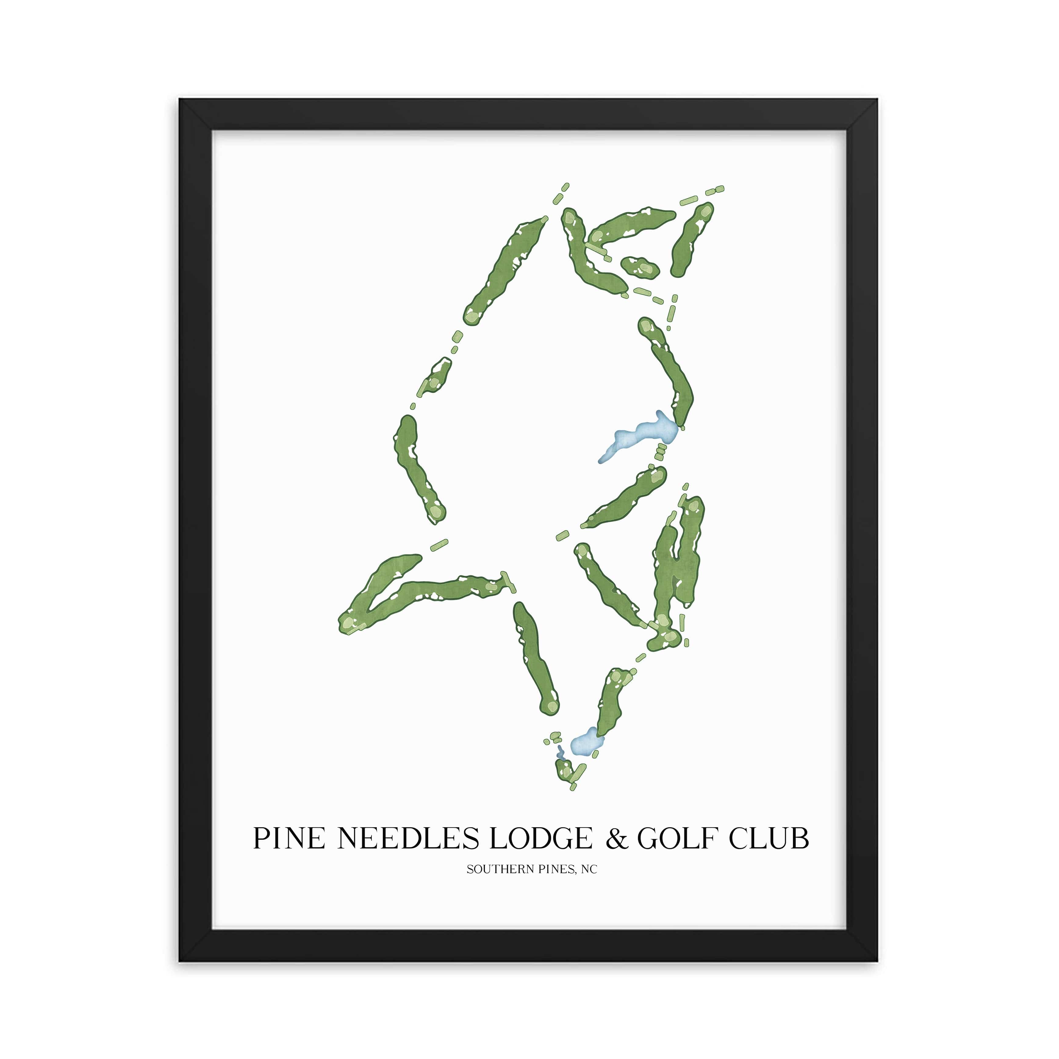 The 19th Hole Golf Shop - Golf Course Prints -  Pine Needles Lodge & Golf Club Golf Course Map Golf Map