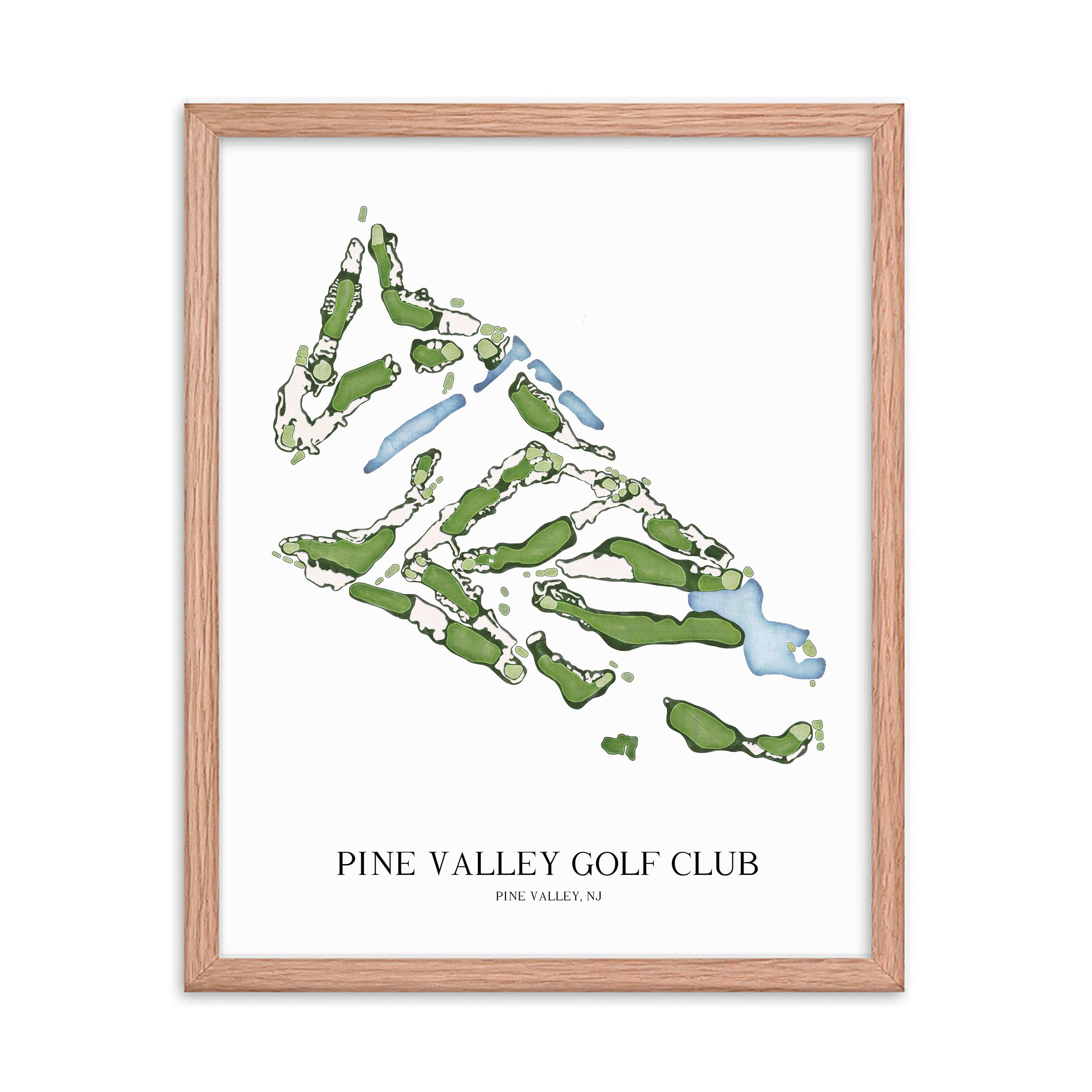 The 19th Hole Golf Shop - Golf Course Prints -  Pine Valley Golf Club Golf Course Map