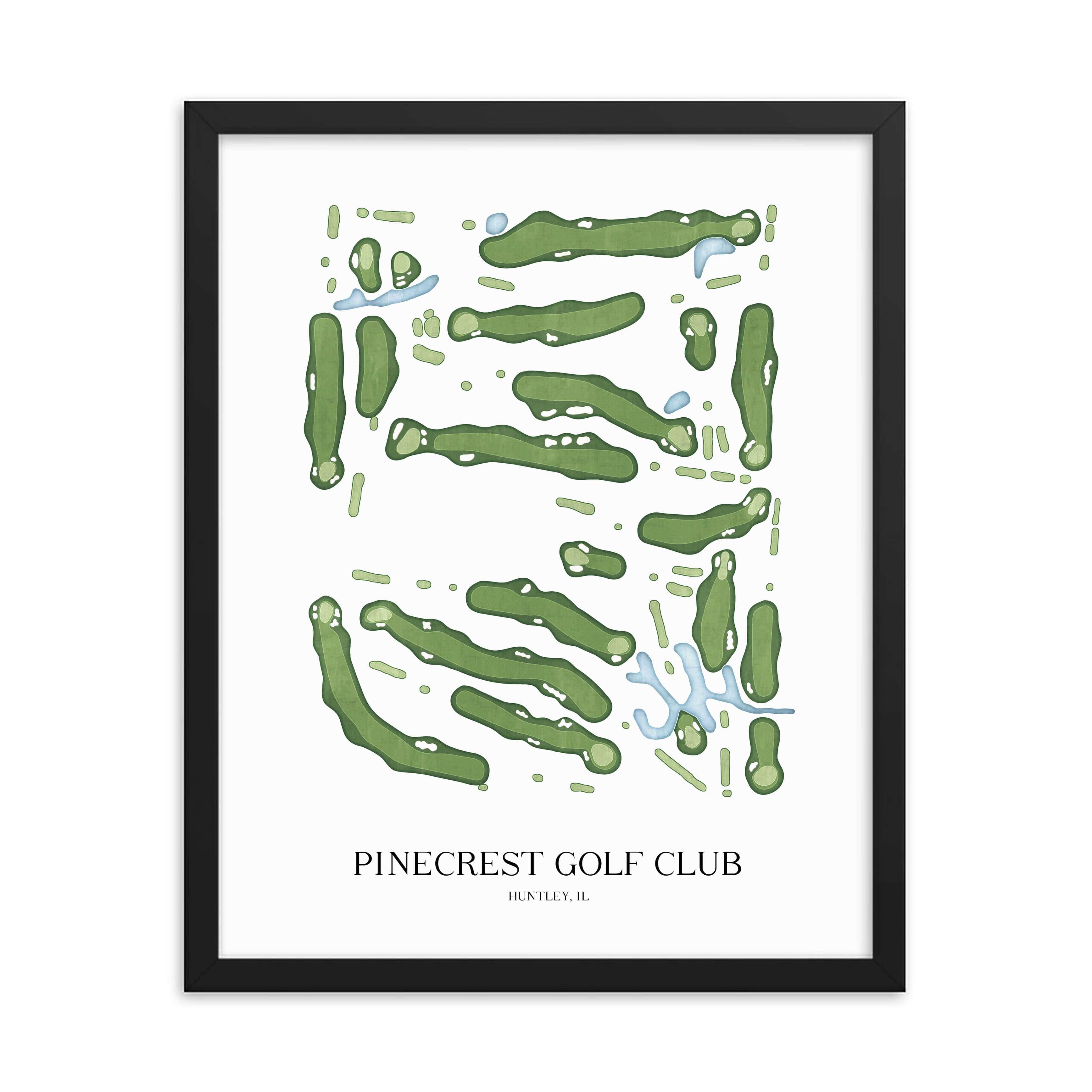 The 19th Hole Golf Shop - Golf Course Prints -  Pinecrest Golf Club Golf Course Map Golf Map