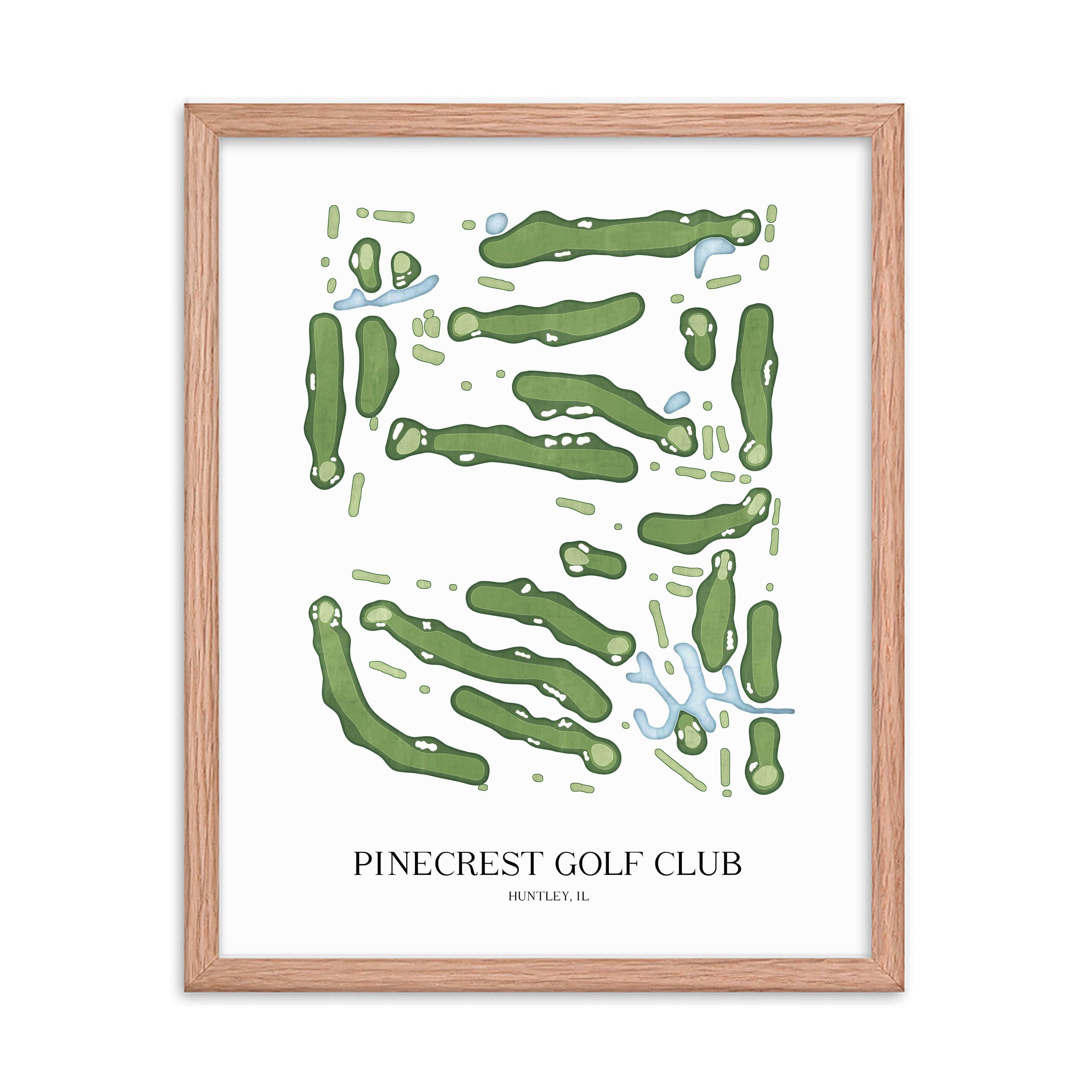 The 19th Hole Golf Shop - Golf Course Prints -  Pinecrest Golf Club Golf Course Map Golf Map