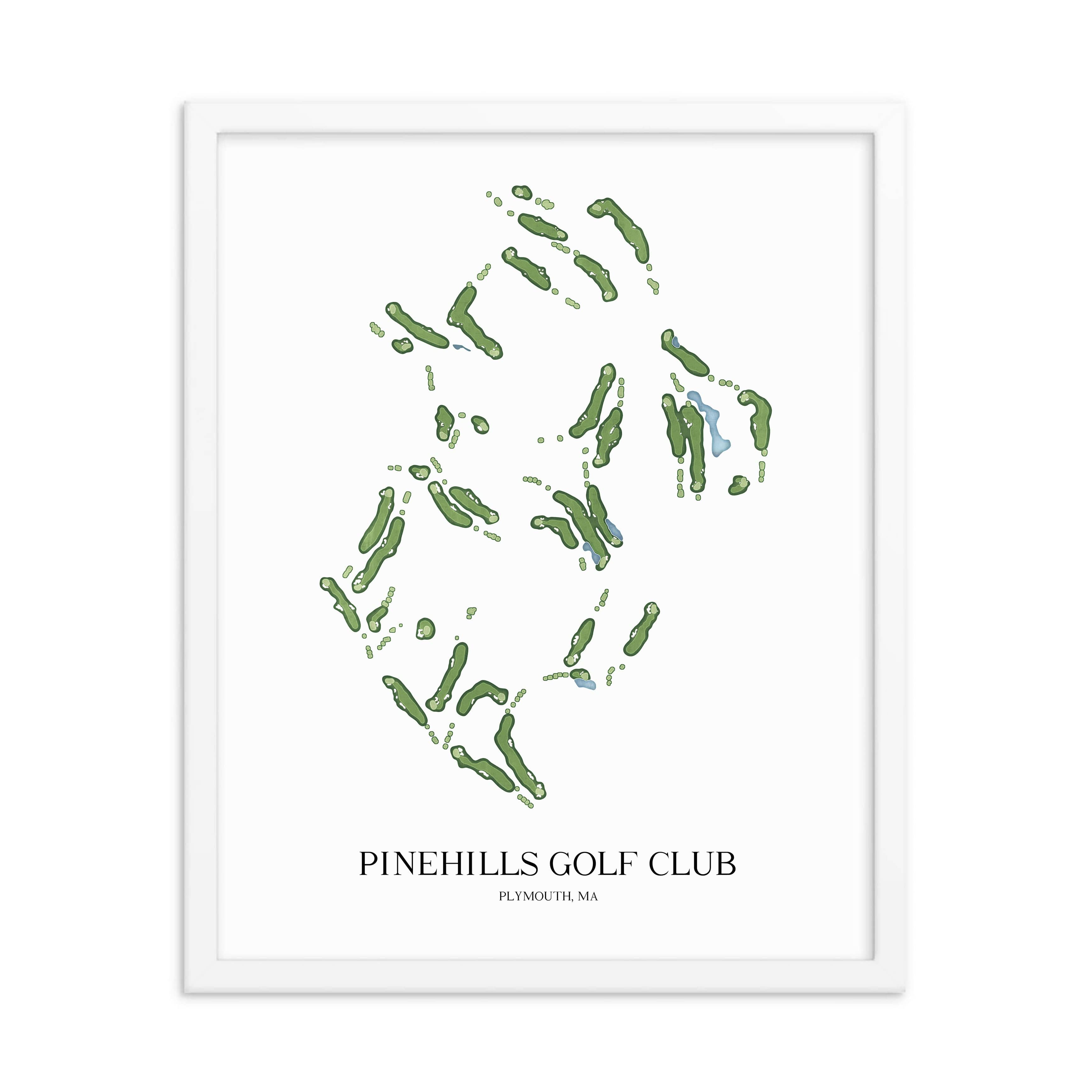 The 19th Hole Golf Shop - Golf Course Prints -  Pinehills Golf Club Golf Course Map