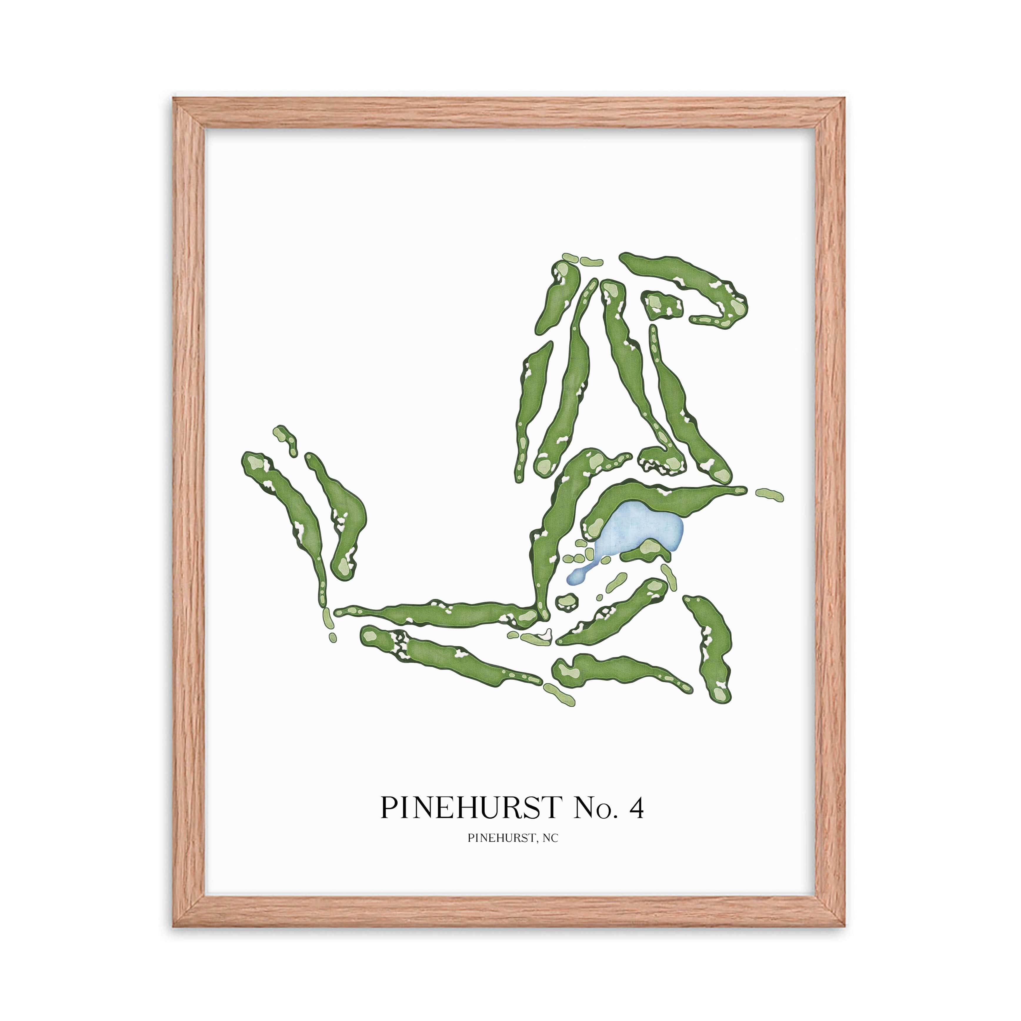 The 19th Hole Golf Shop - Golf Course Prints -  Pinehurst No. 4 Golf Course Map Golf Map