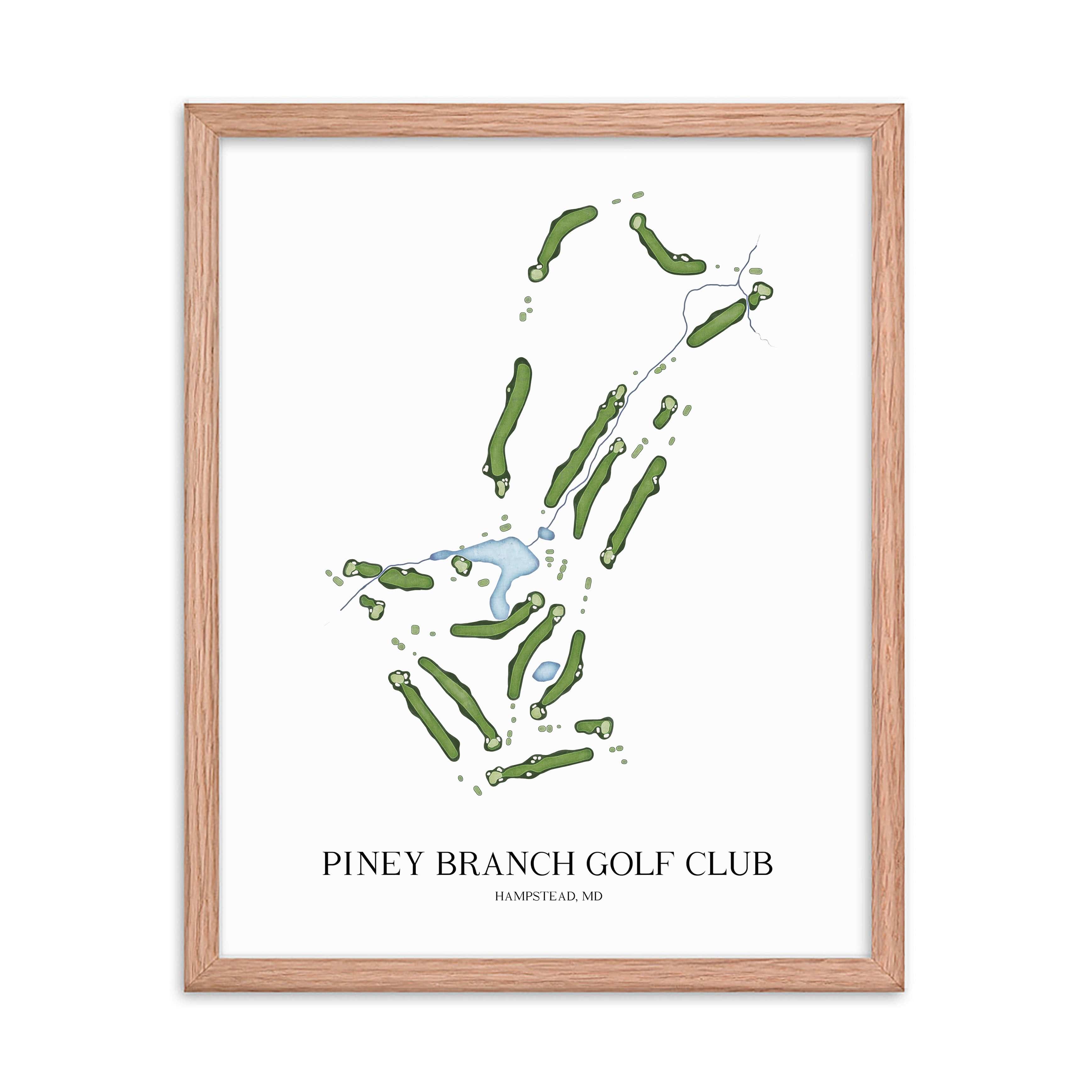 The 19th Hole Golf Shop - Golf Course Prints -  Piney Branch Golf Club Golf Course Map Golf Map