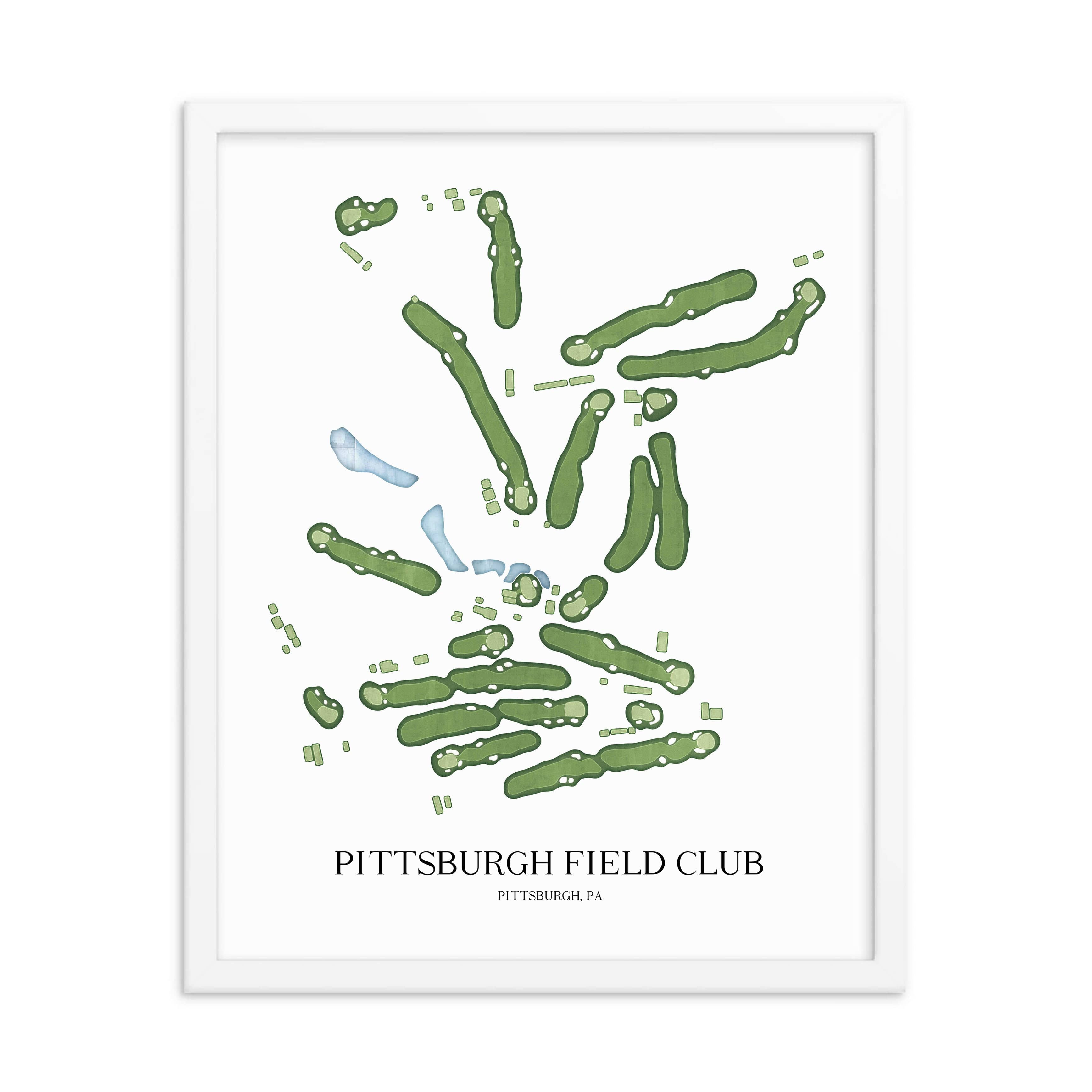 The 19th Hole Golf Shop - Golf Course Prints -  Pittsburgh Field Club Golf Course Map Golf Map