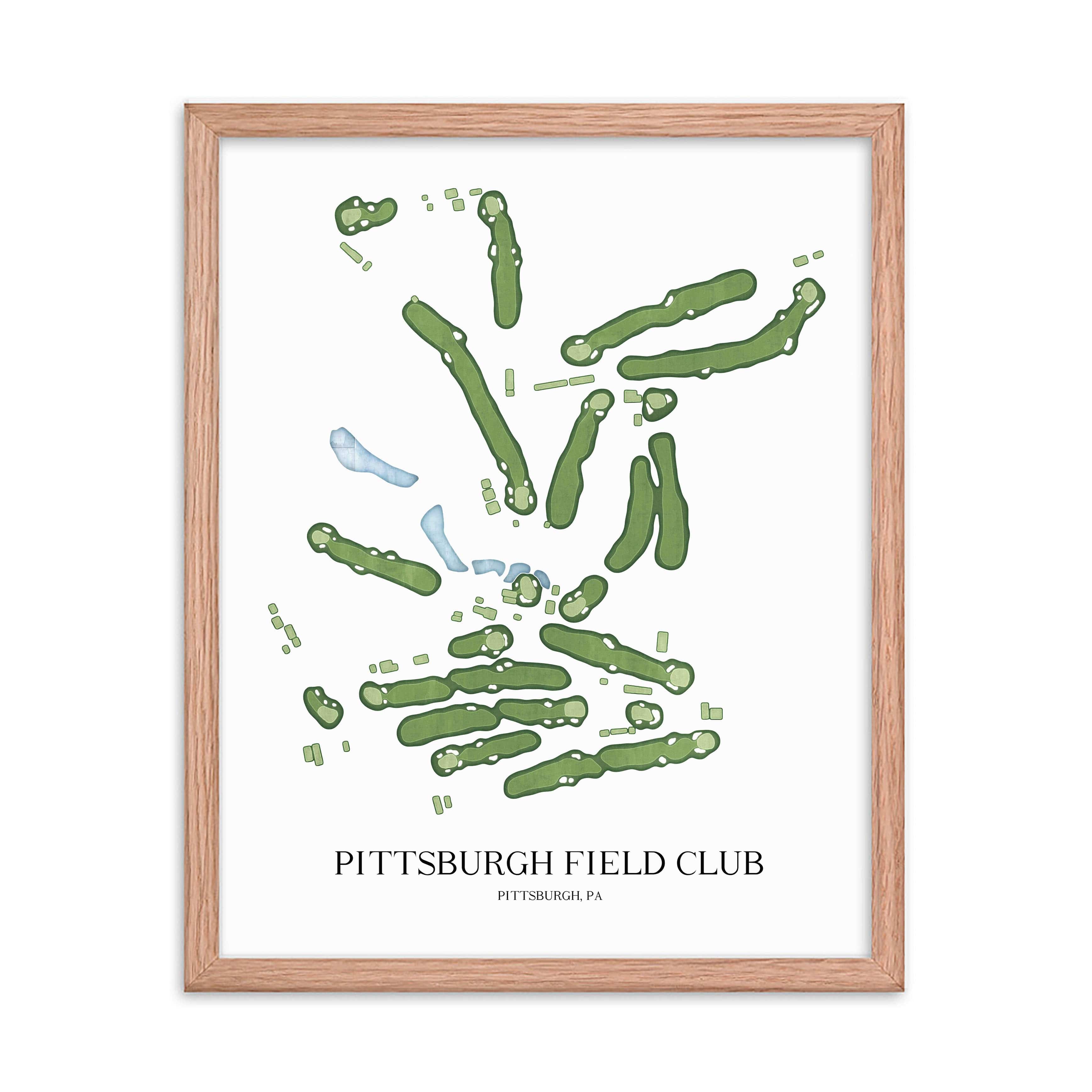 The 19th Hole Golf Shop - Golf Course Prints -  Pittsburgh Field Club Golf Course Map Golf Map