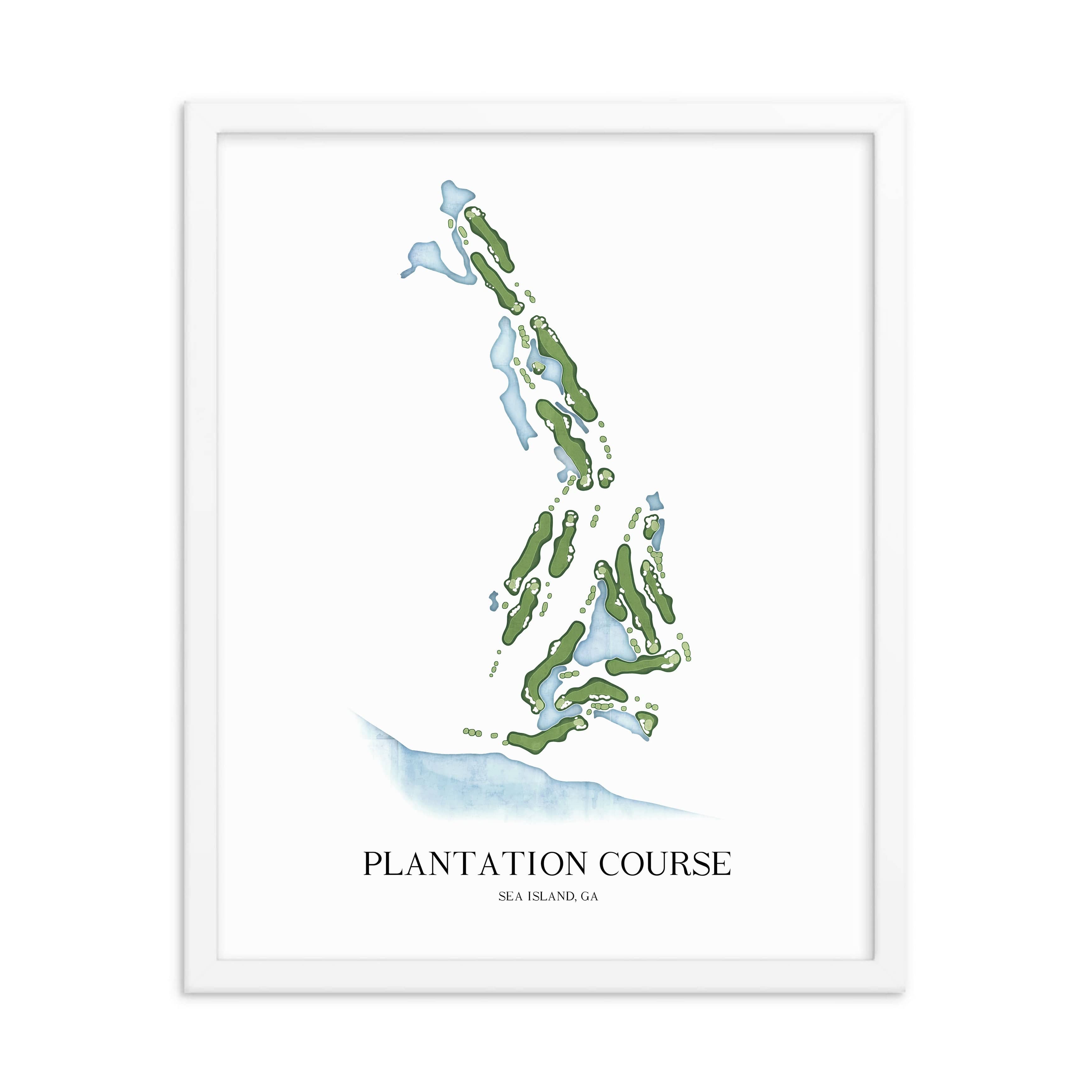 The 19th Hole Golf Shop - Golf Course Prints -  Plantation Course - Sea Island Golf Course Map