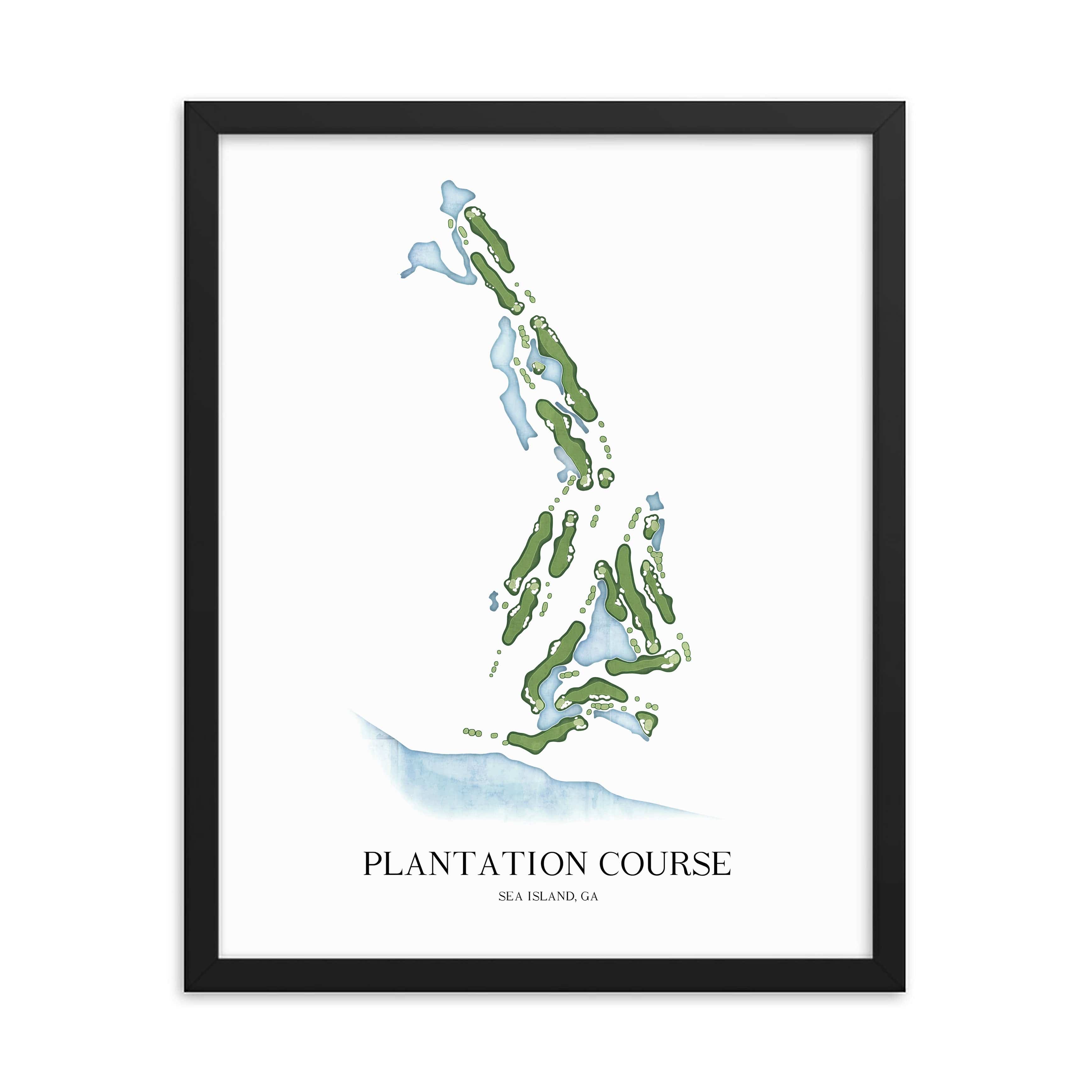 The 19th Hole Golf Shop - Golf Course Prints -  Plantation Course - Sea Island Golf Course Map