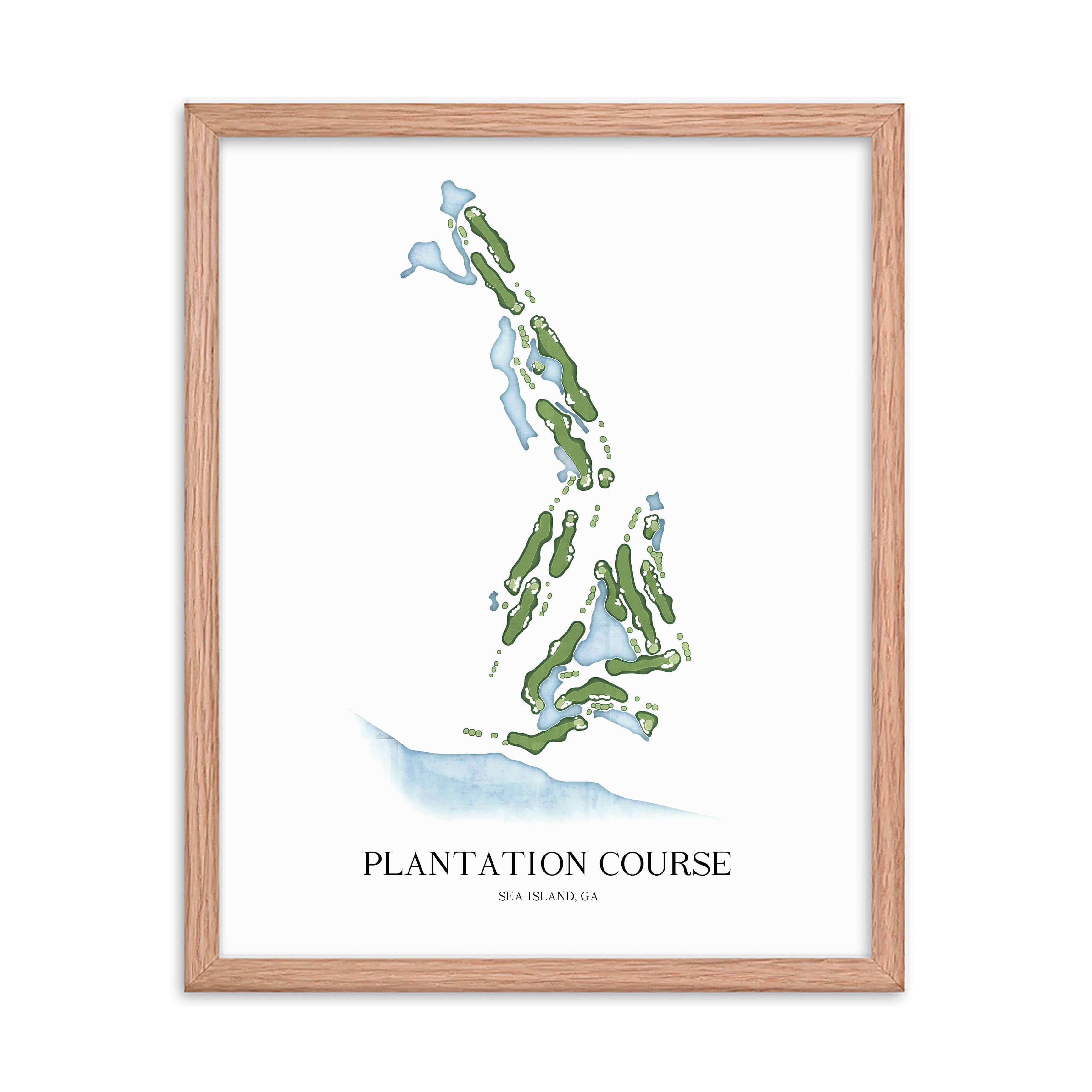 The 19th Hole Golf Shop - Golf Course Prints -  Plantation Course - Sea Island Golf Course Map