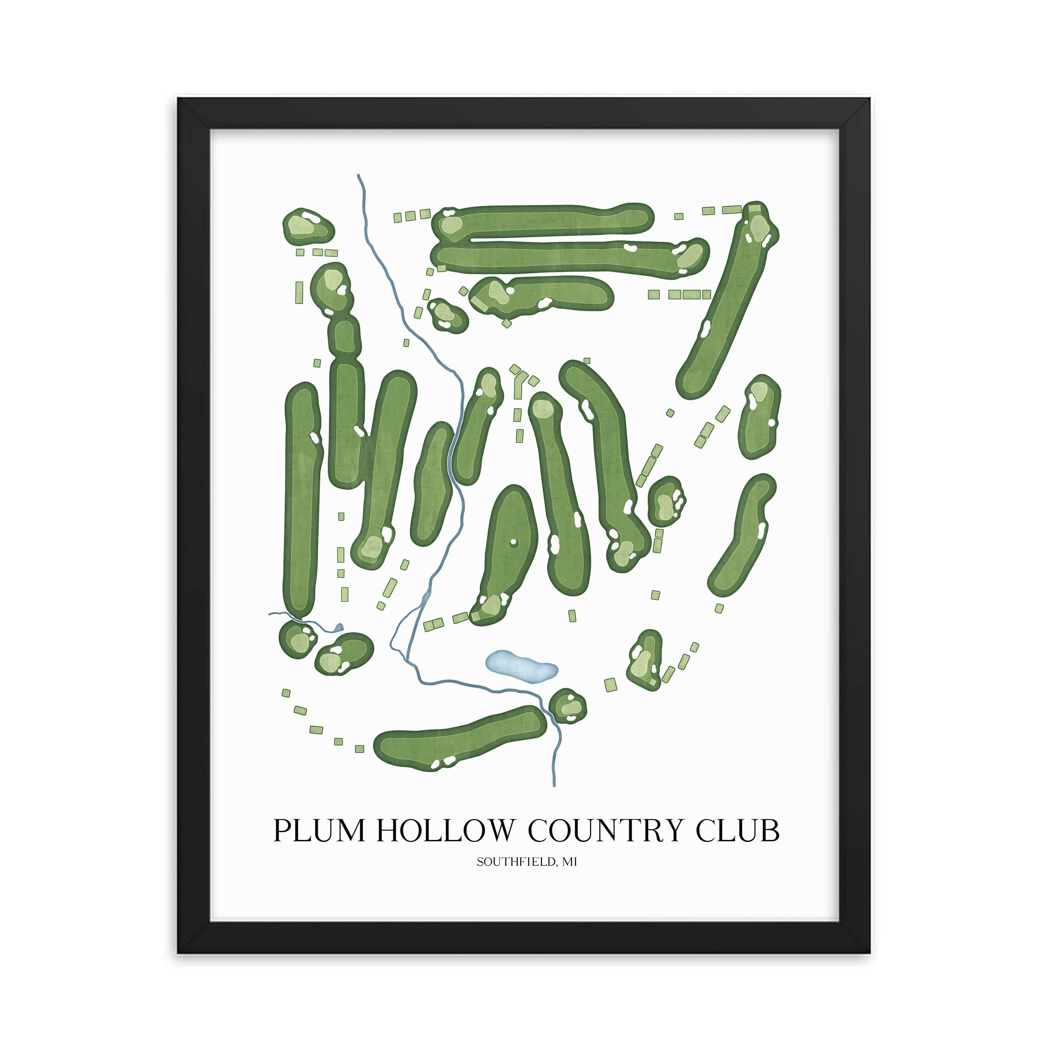 The 19th Hole Golf Shop - Golf Course Prints -  Plum Hollow Country Club Golf Course Map Golf Map