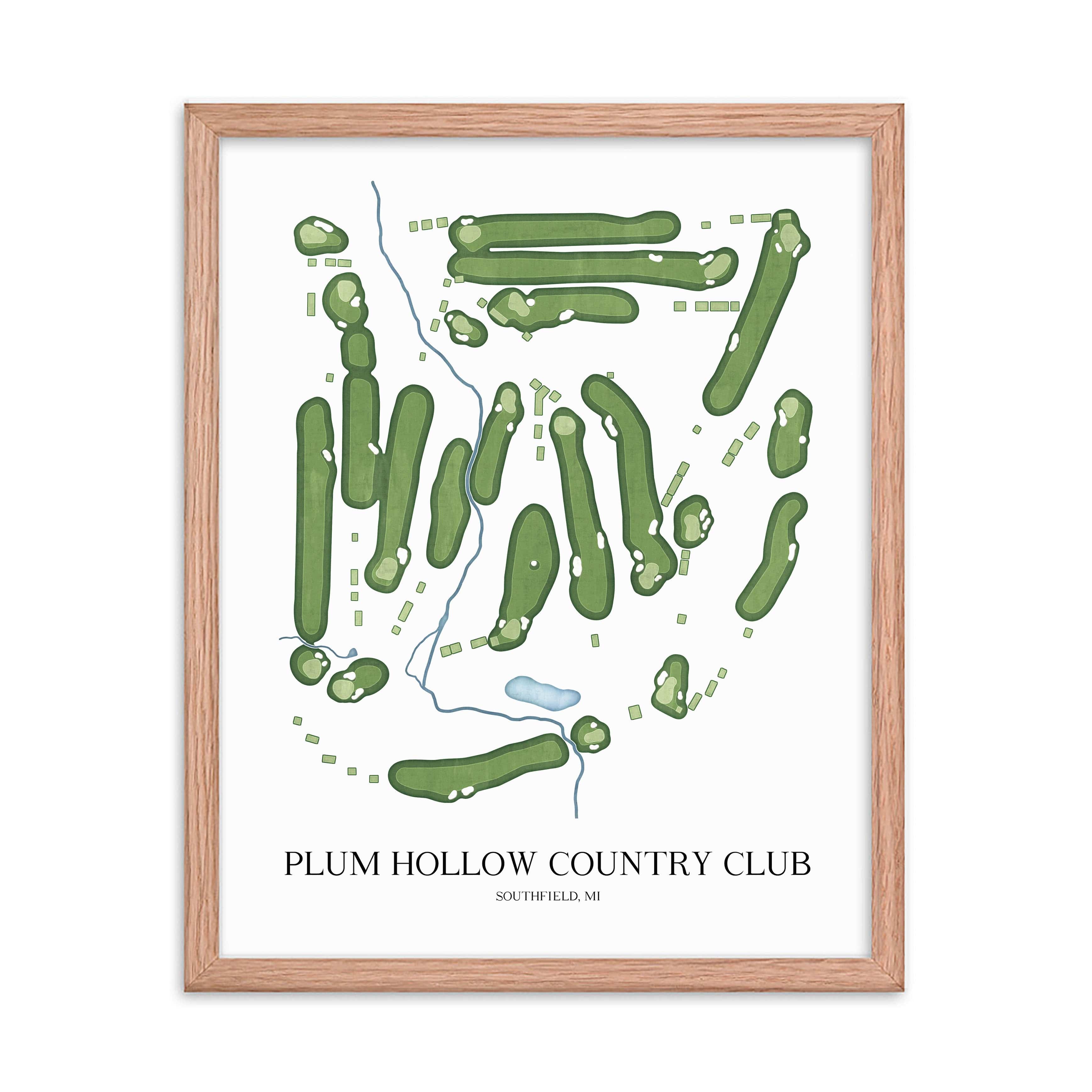 The 19th Hole Golf Shop - Golf Course Prints -  Plum Hollow Country Club Golf Course Map Golf Map