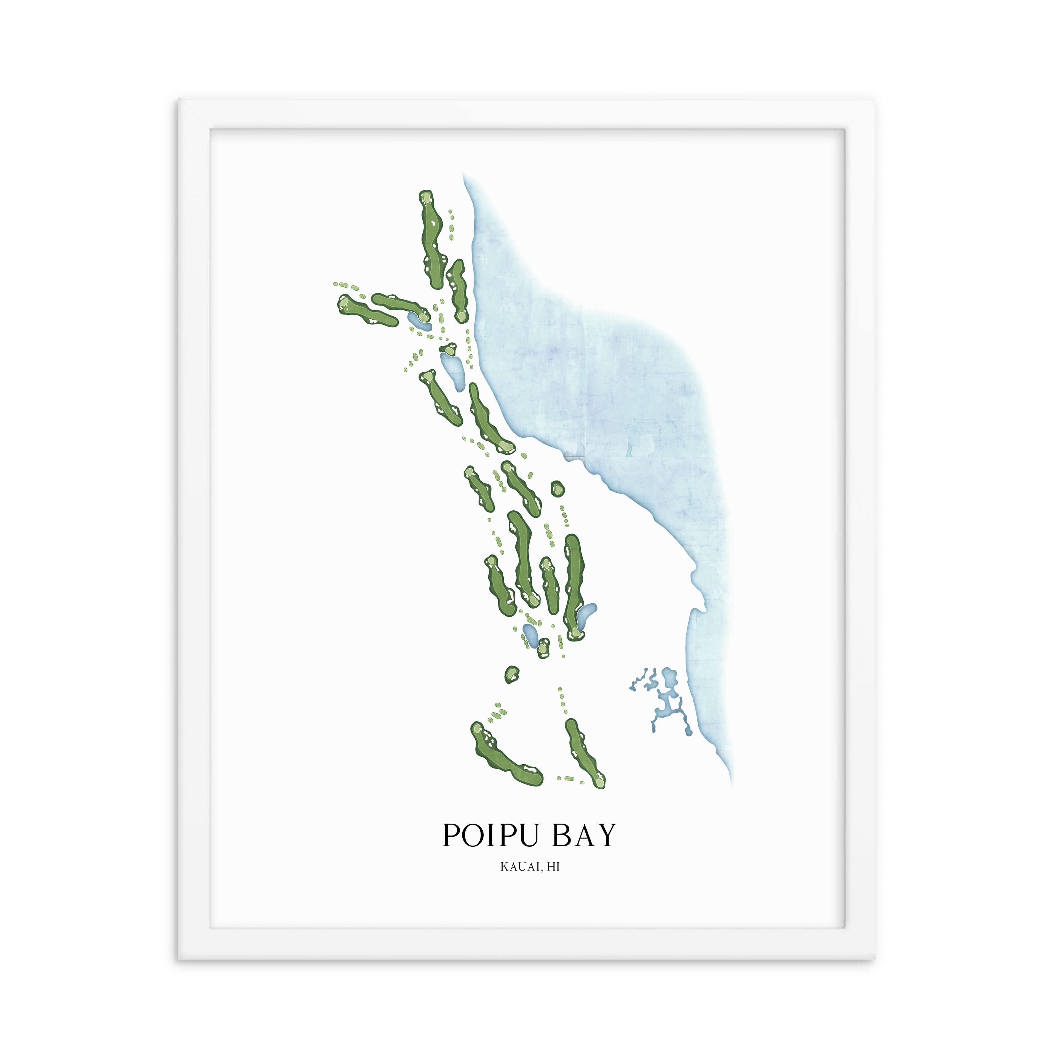 The 19th Hole Golf Shop - Golf Course Prints -  Poipu Bay Golf Course Map Golf Map