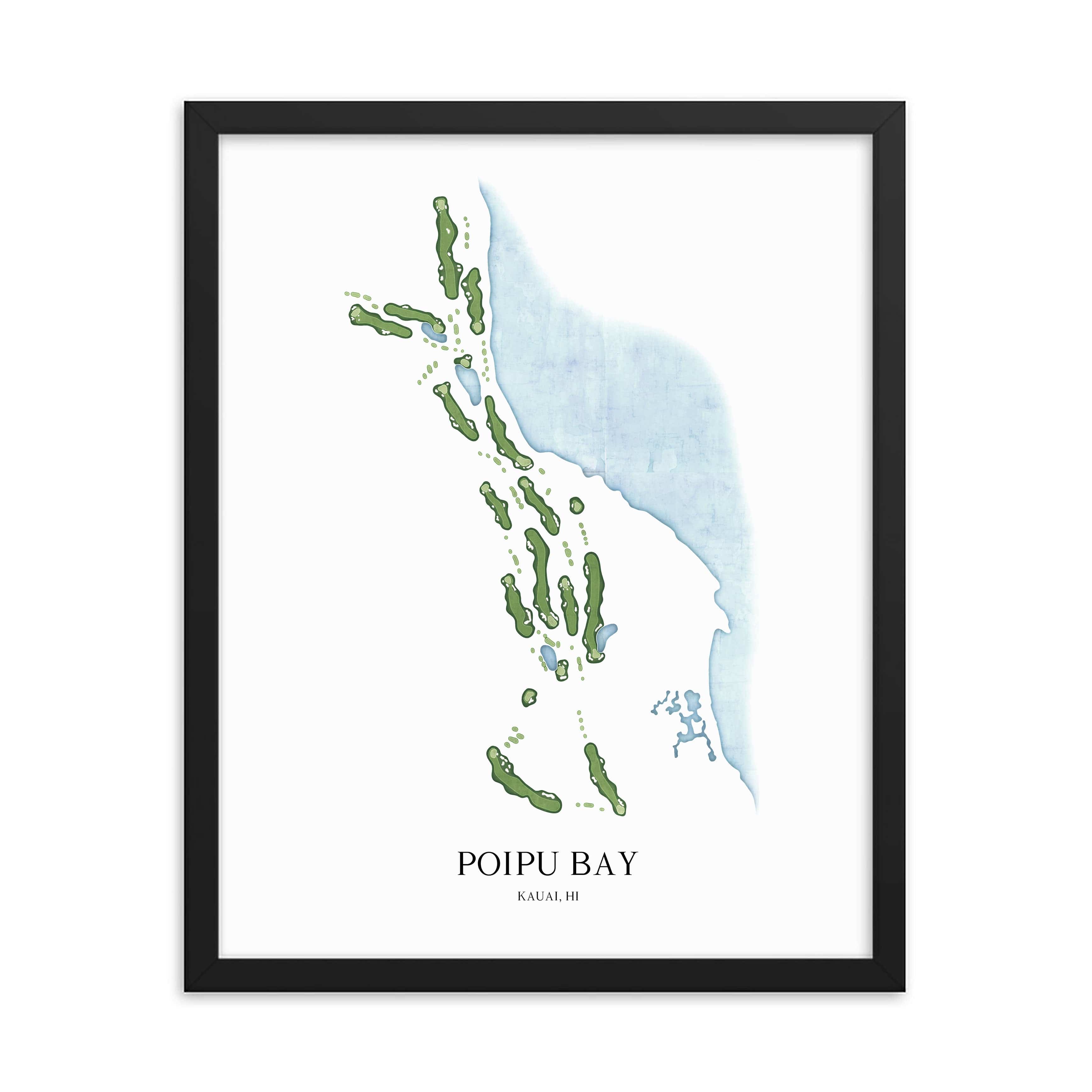 The 19th Hole Golf Shop - Golf Course Prints -  Poipu Bay Golf Course Map Golf Map