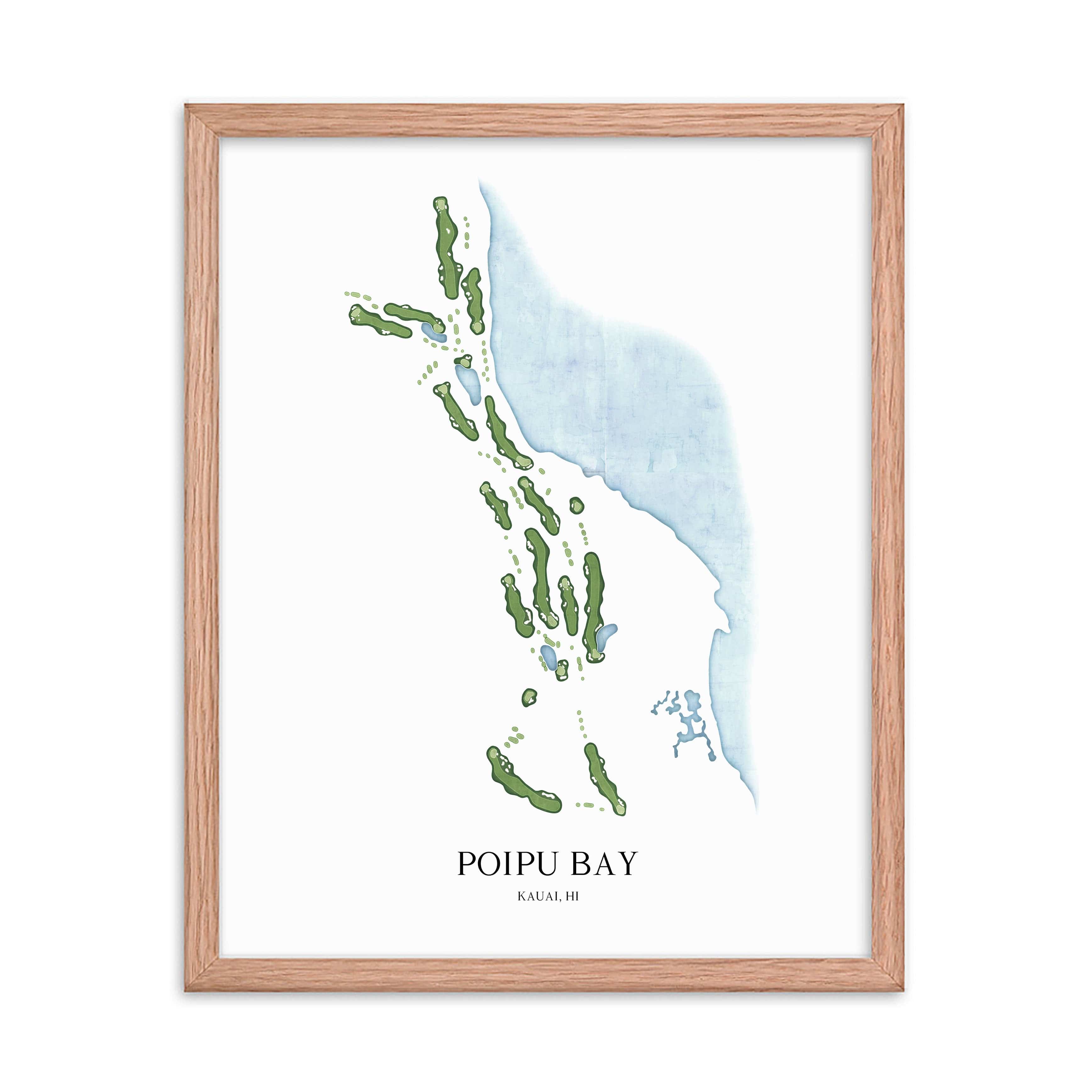 The 19th Hole Golf Shop - Golf Course Prints -  Poipu Bay Golf Course Map Golf Map