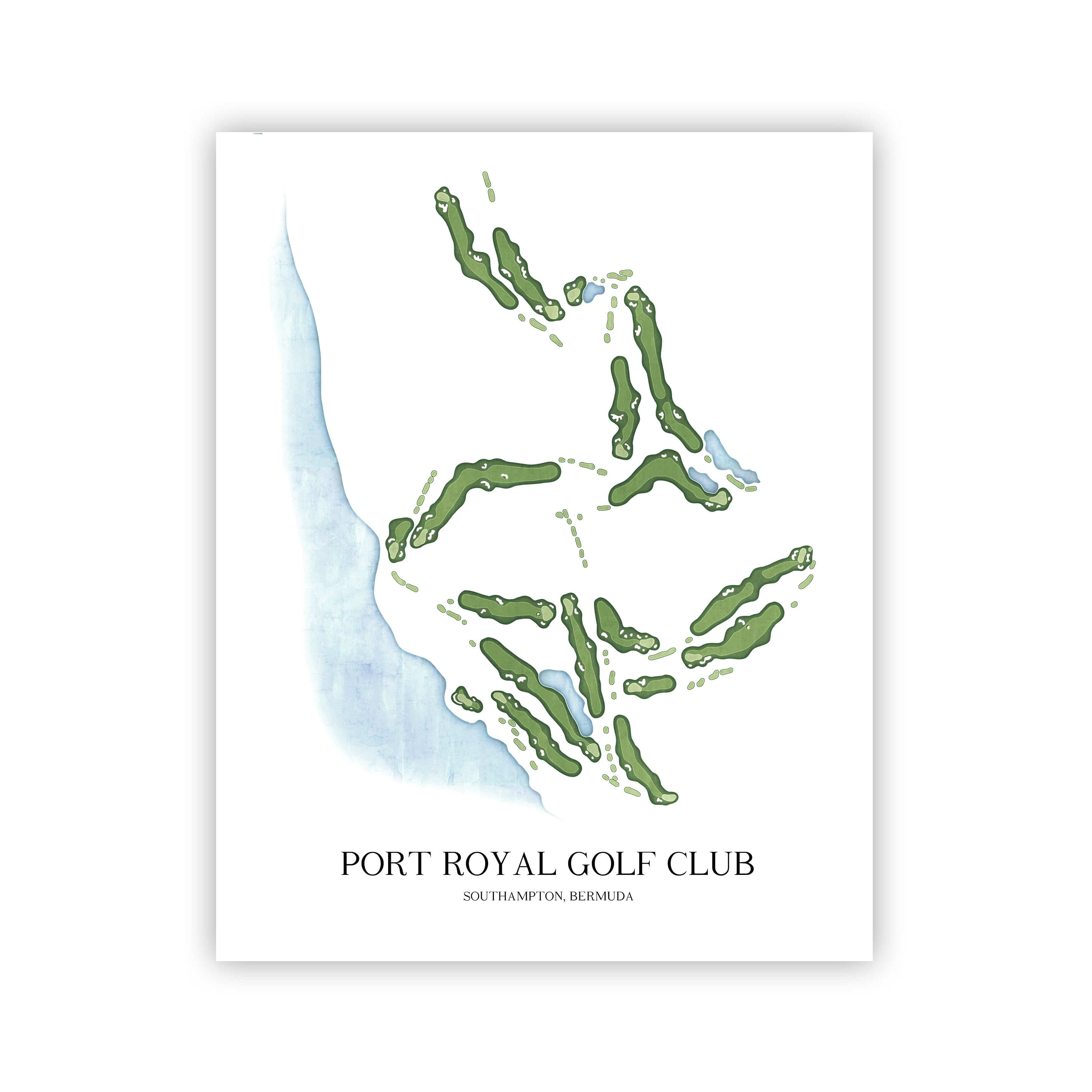 The 19th Hole Golf Shop - Golf Course Prints -  Port Royal Golf Club Golf Course Map Golf Map