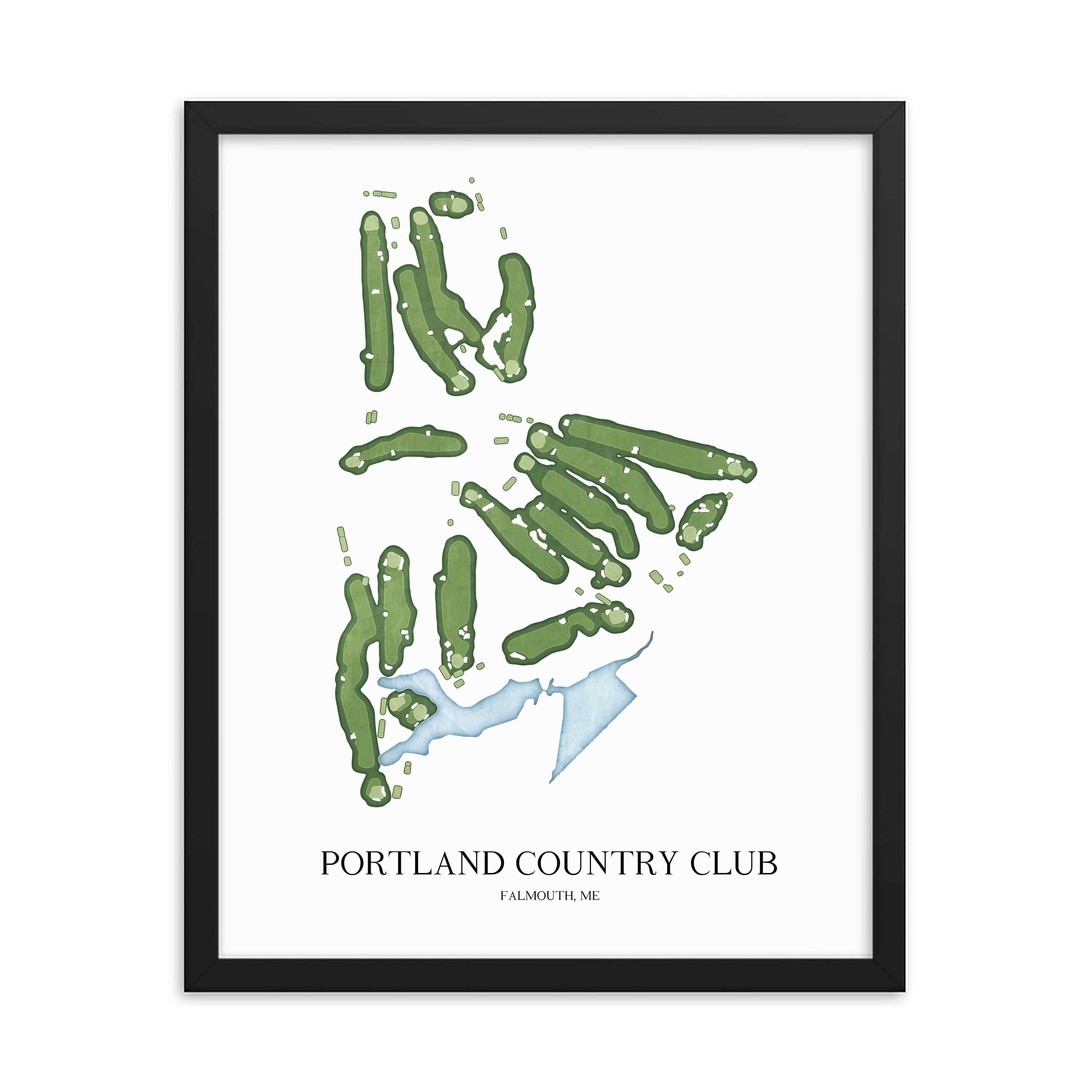 The 19th Hole Golf Shop - Golf Course Prints -  Portland Country Club Golf Course Map Golf Map