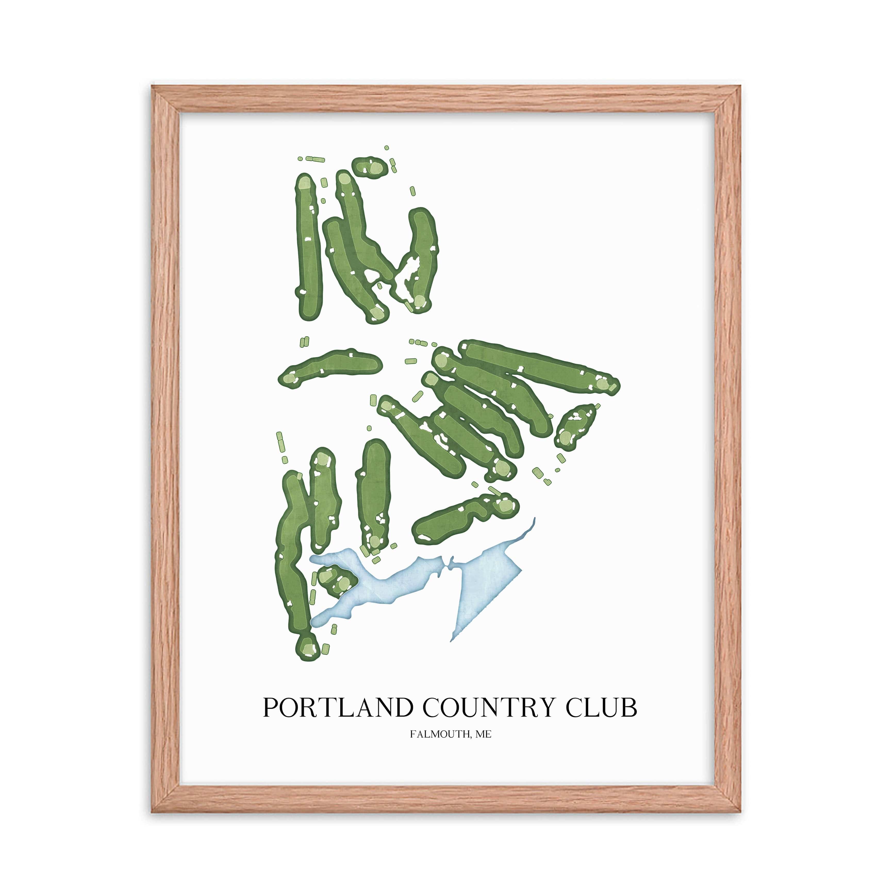 The 19th Hole Golf Shop - Golf Course Prints -  Portland Country Club Golf Course Map Golf Map