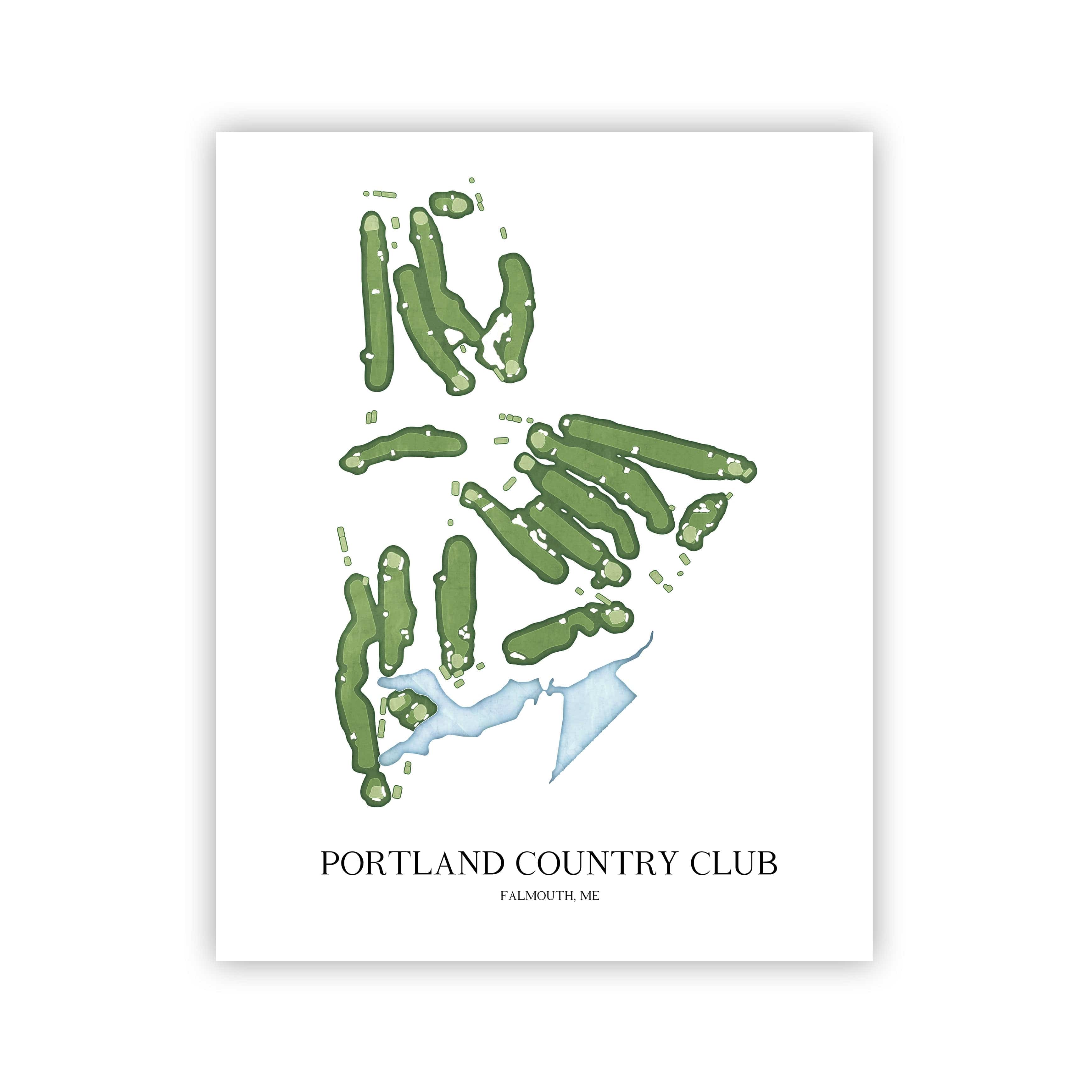 The 19th Hole Golf Shop - Golf Course Prints -  Portland Country Club Golf Course Map Golf Map