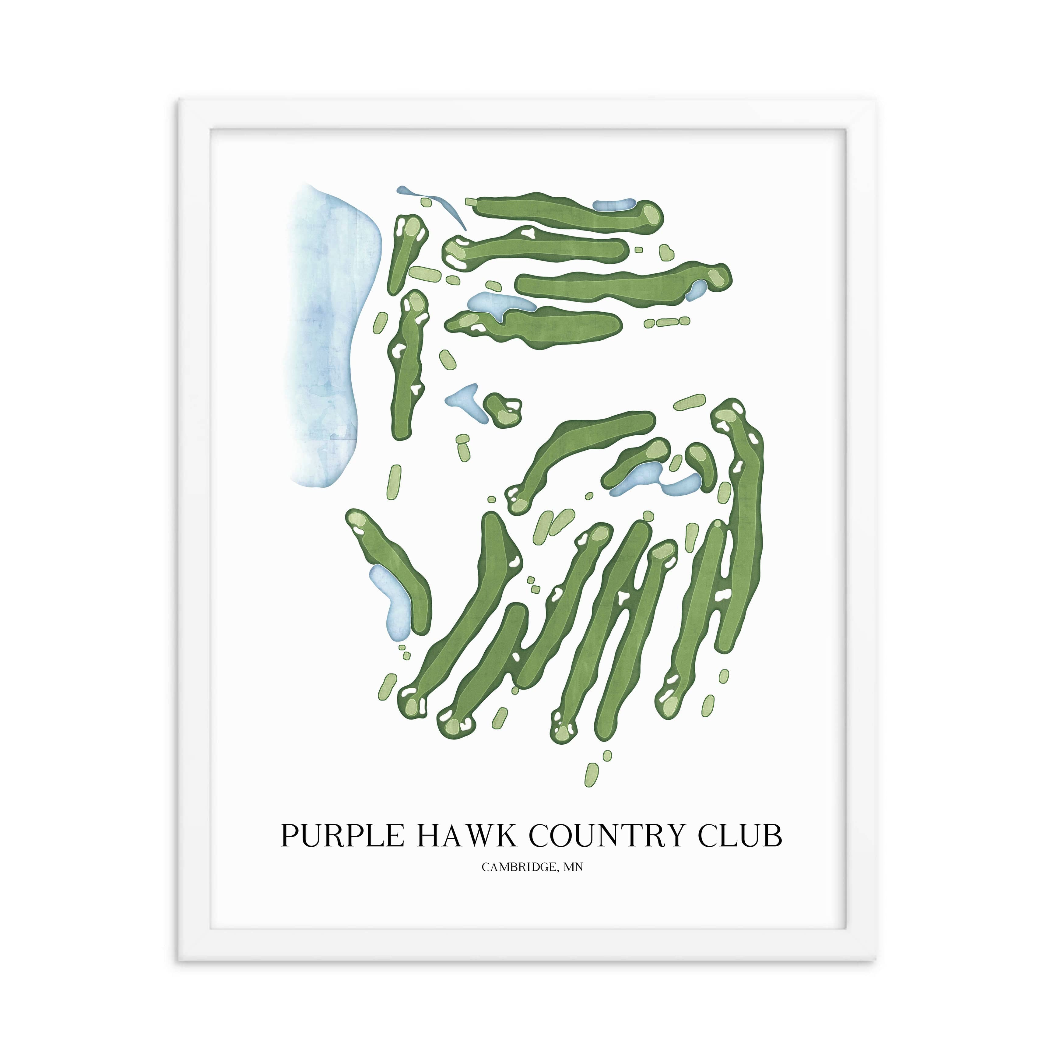 The 19th Hole Golf Shop - Golf Course Prints -  Purple Hawk Country Club Golf Course Map Golf Map