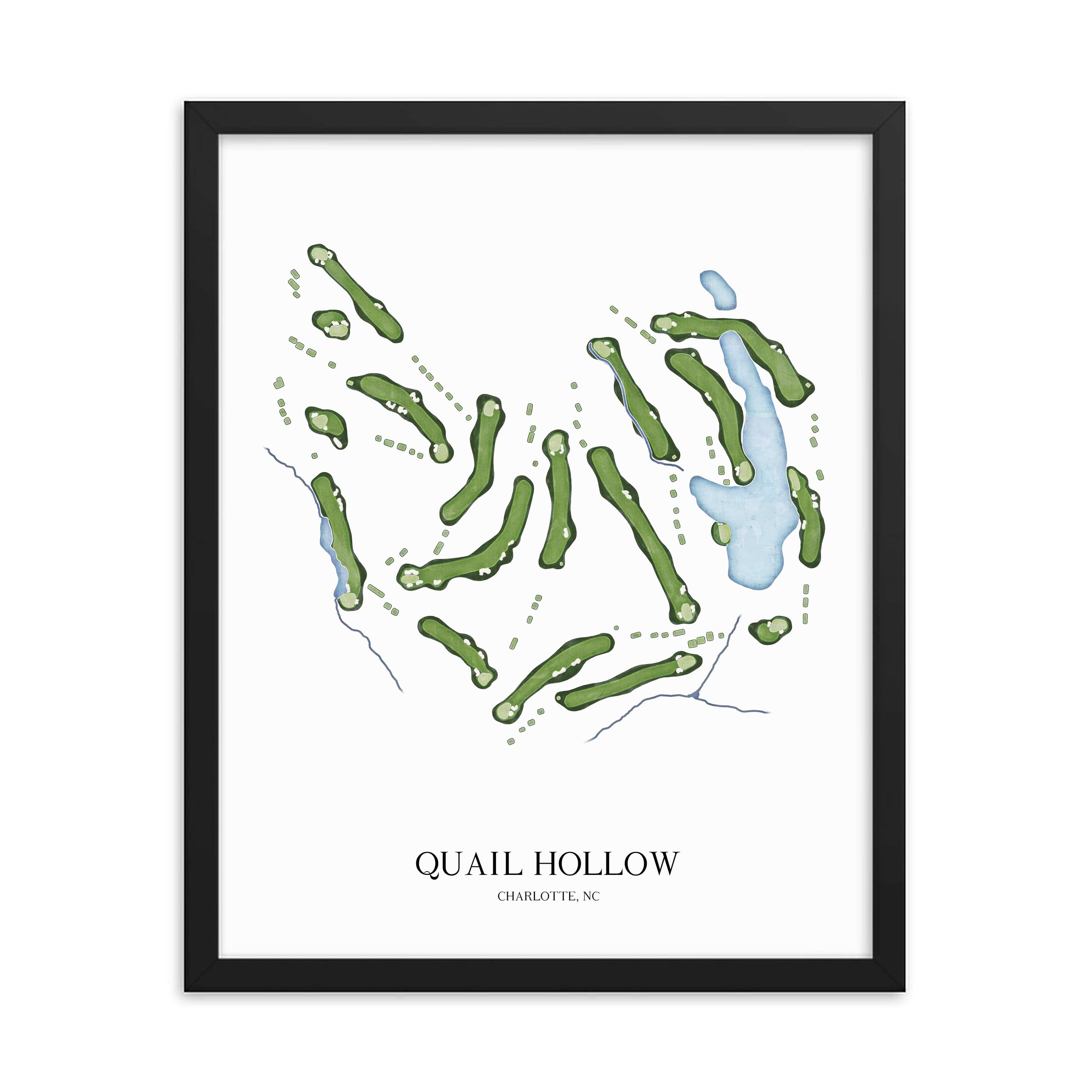 The 19th Hole Golf Shop - Golf Course Prints -  Quail Hollow Golf Course Map Golf Map