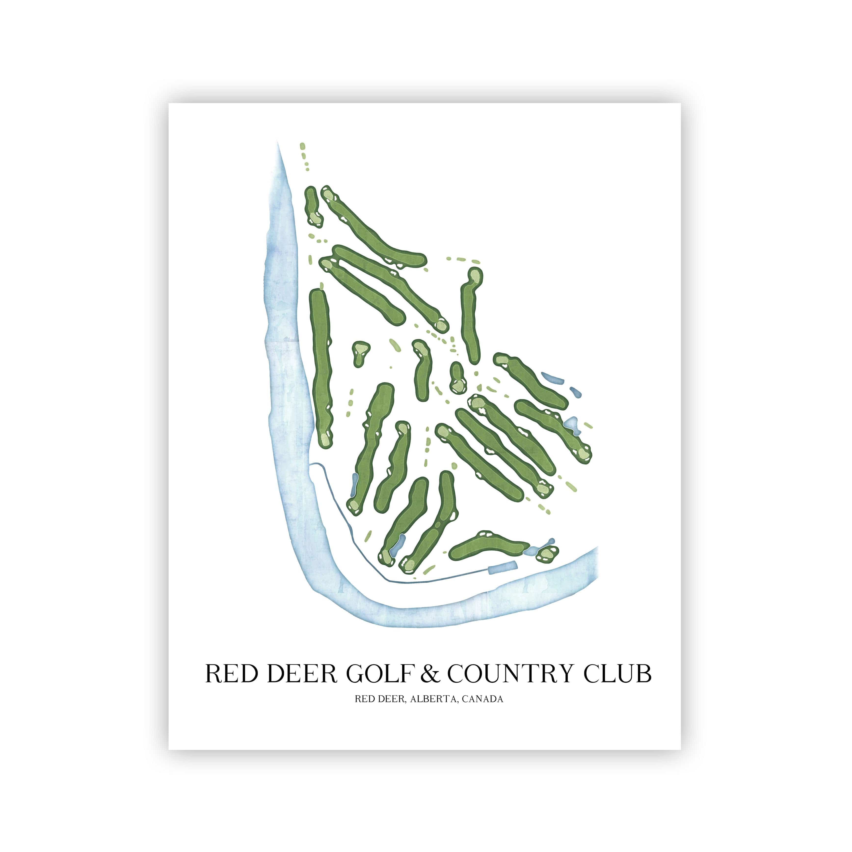 The 19th Hole Golf Shop - Golf Course Prints -  Red Deer Golf & Country Club Golf Course Map