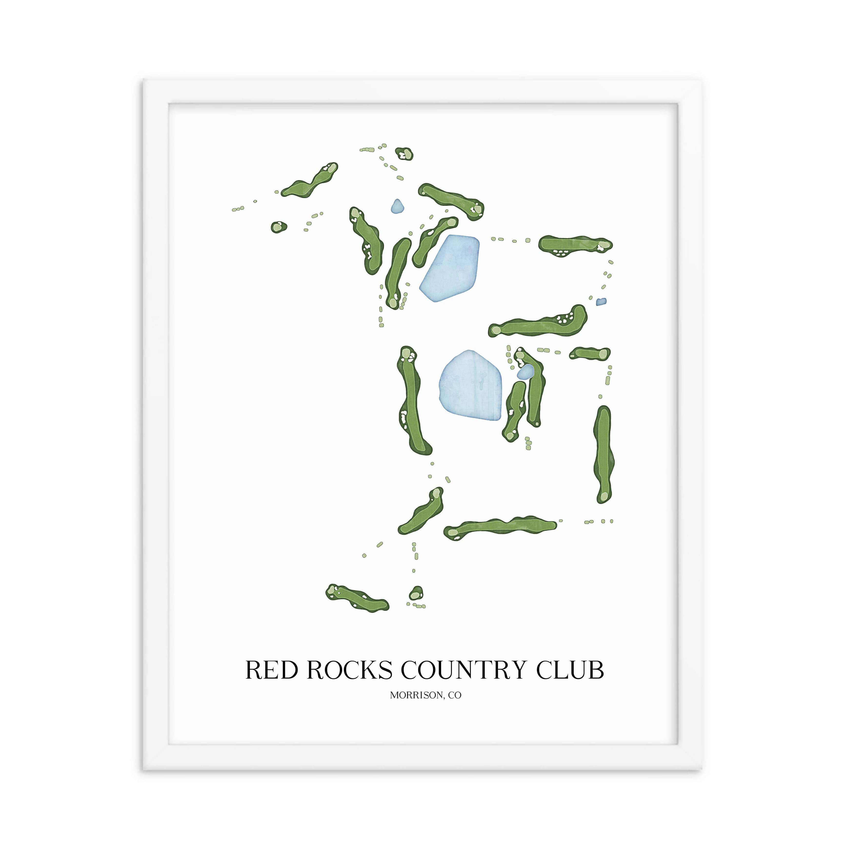 The 19th Hole Golf Shop - Golf Course Prints -  Red Rocks Country Club Golf Course Map Golf Map