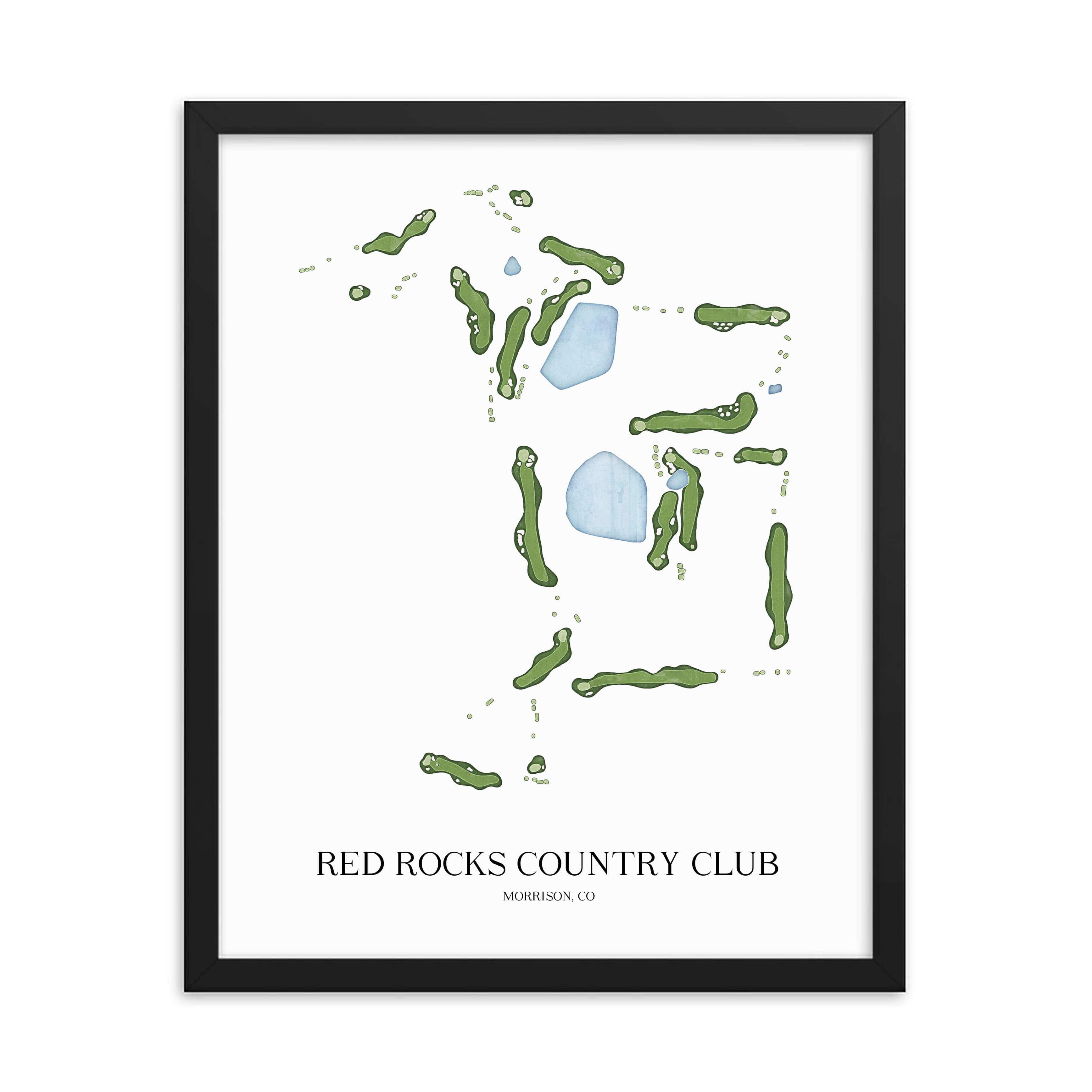 The 19th Hole Golf Shop - Golf Course Prints -  Red Rocks Country Club Golf Course Map Golf Map