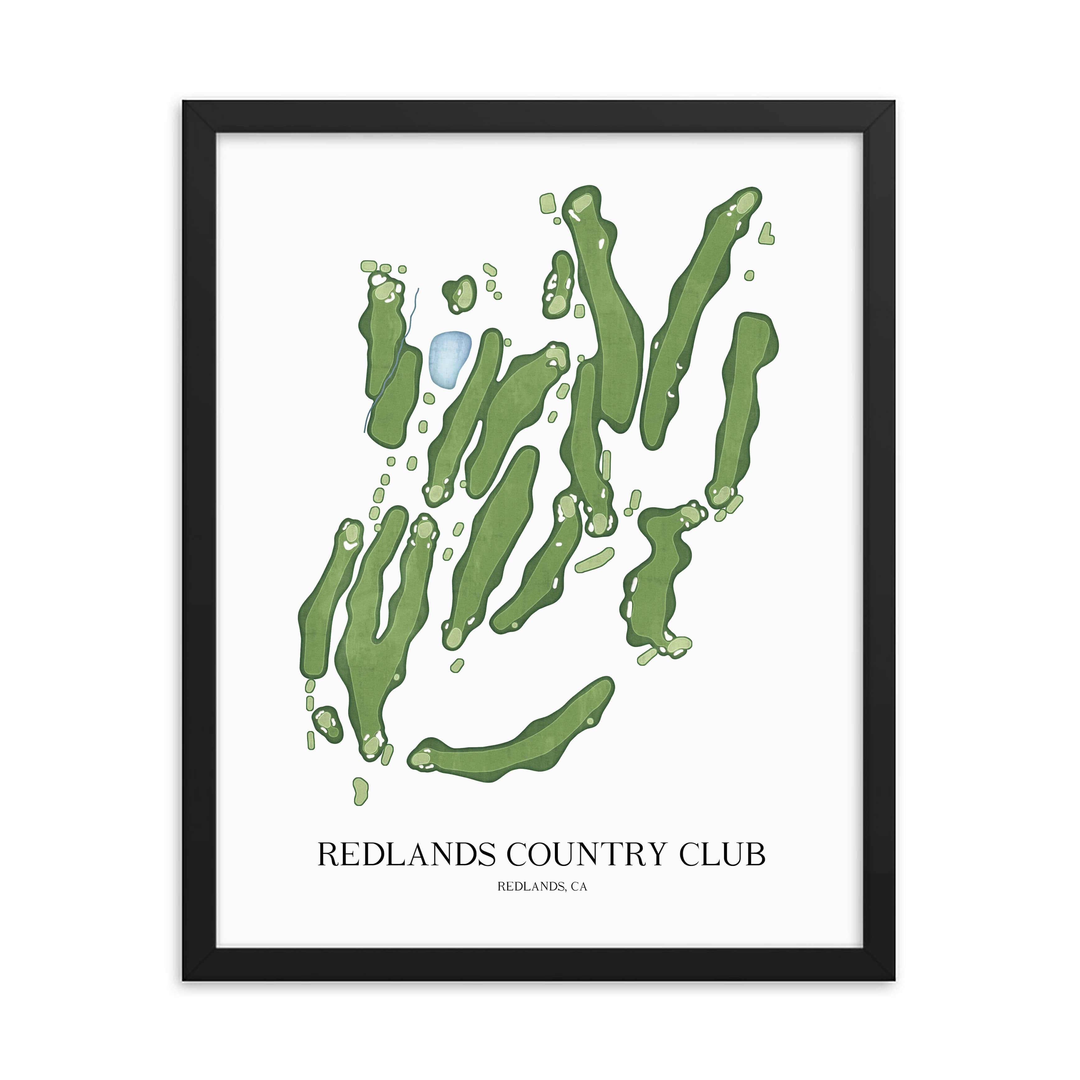 The 19th Hole Golf Shop - Golf Course Prints -  Redlands Country Club Golf Course Map Golf Map