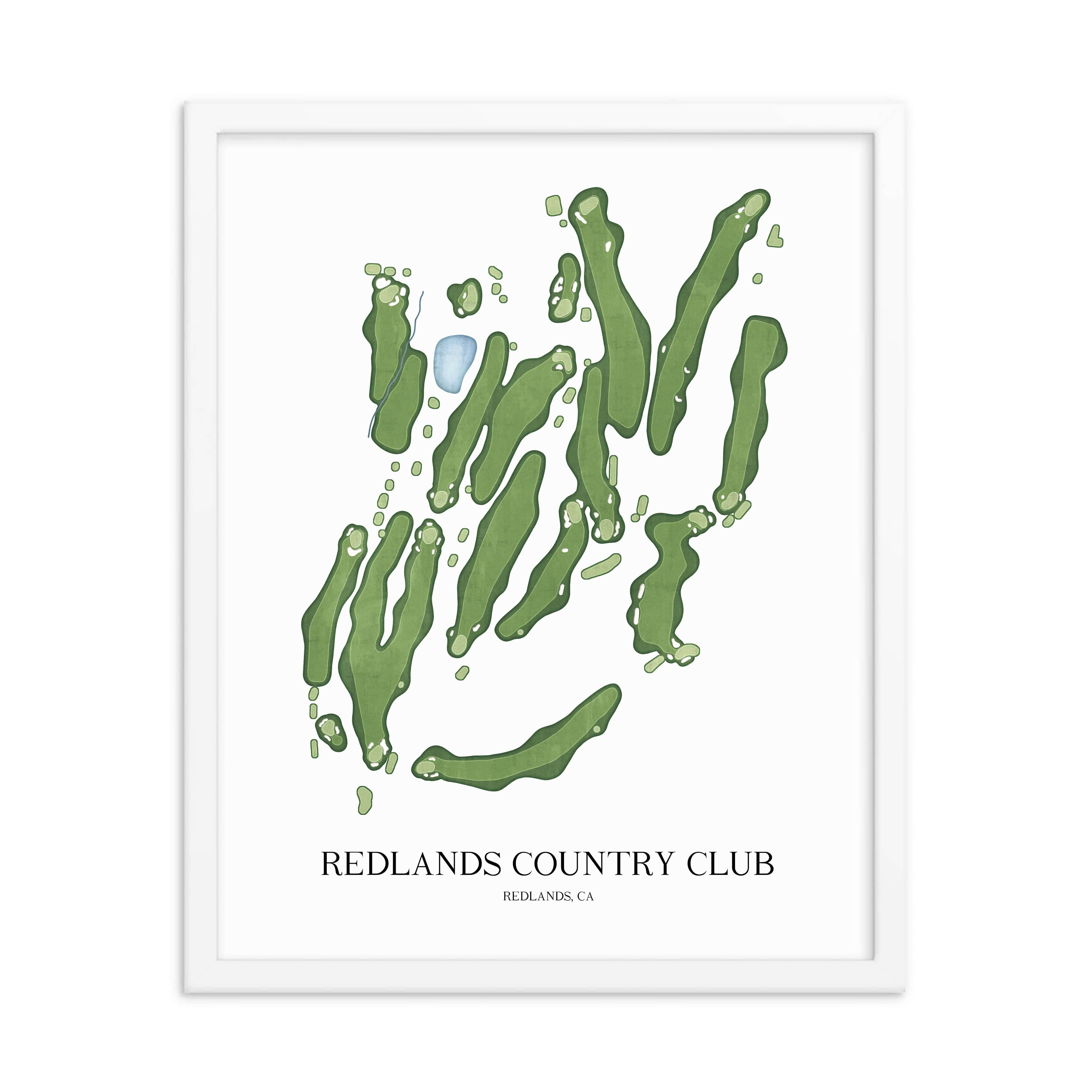 The 19th Hole Golf Shop - Golf Course Prints -  Redlands Country Club Golf Course Map Golf Map