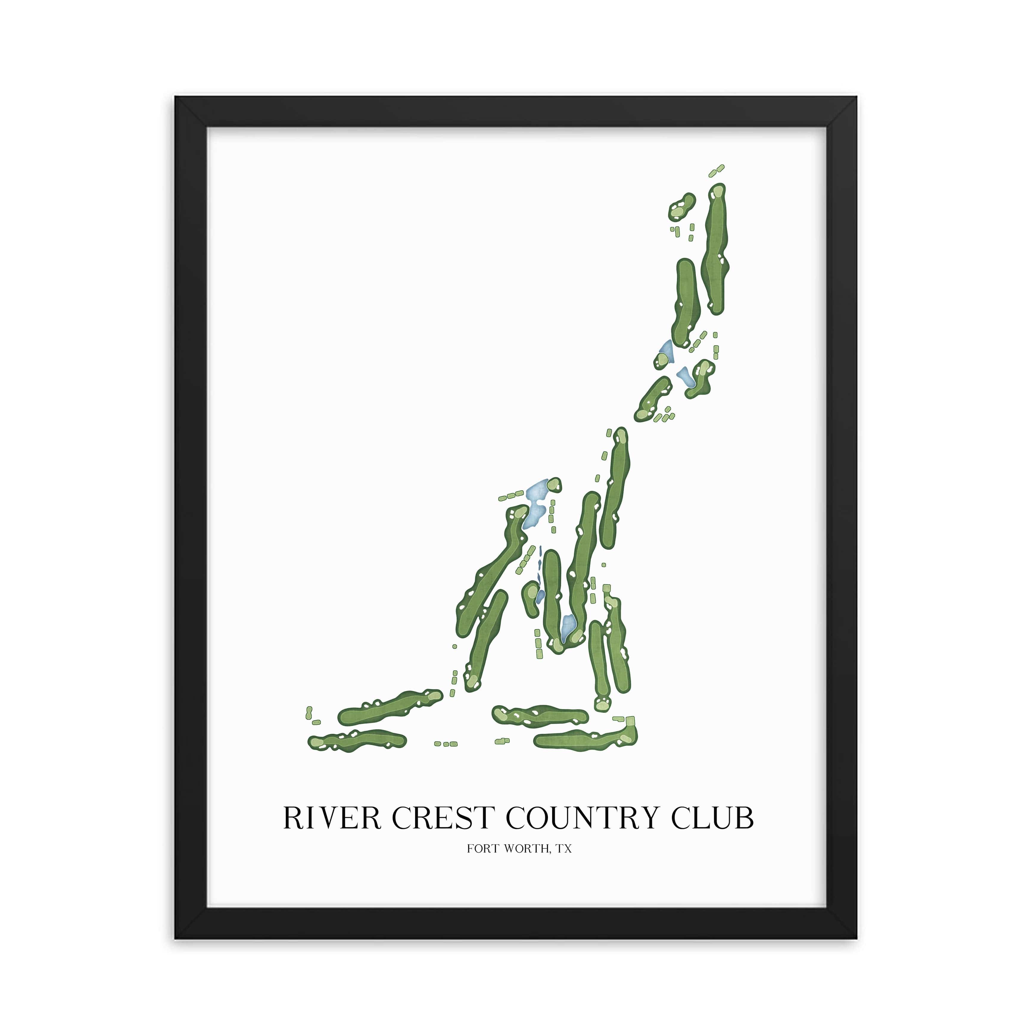 The 19th Hole Golf Shop - Golf Course Prints -  River Crest Country Club Golf Course Map Golf Map