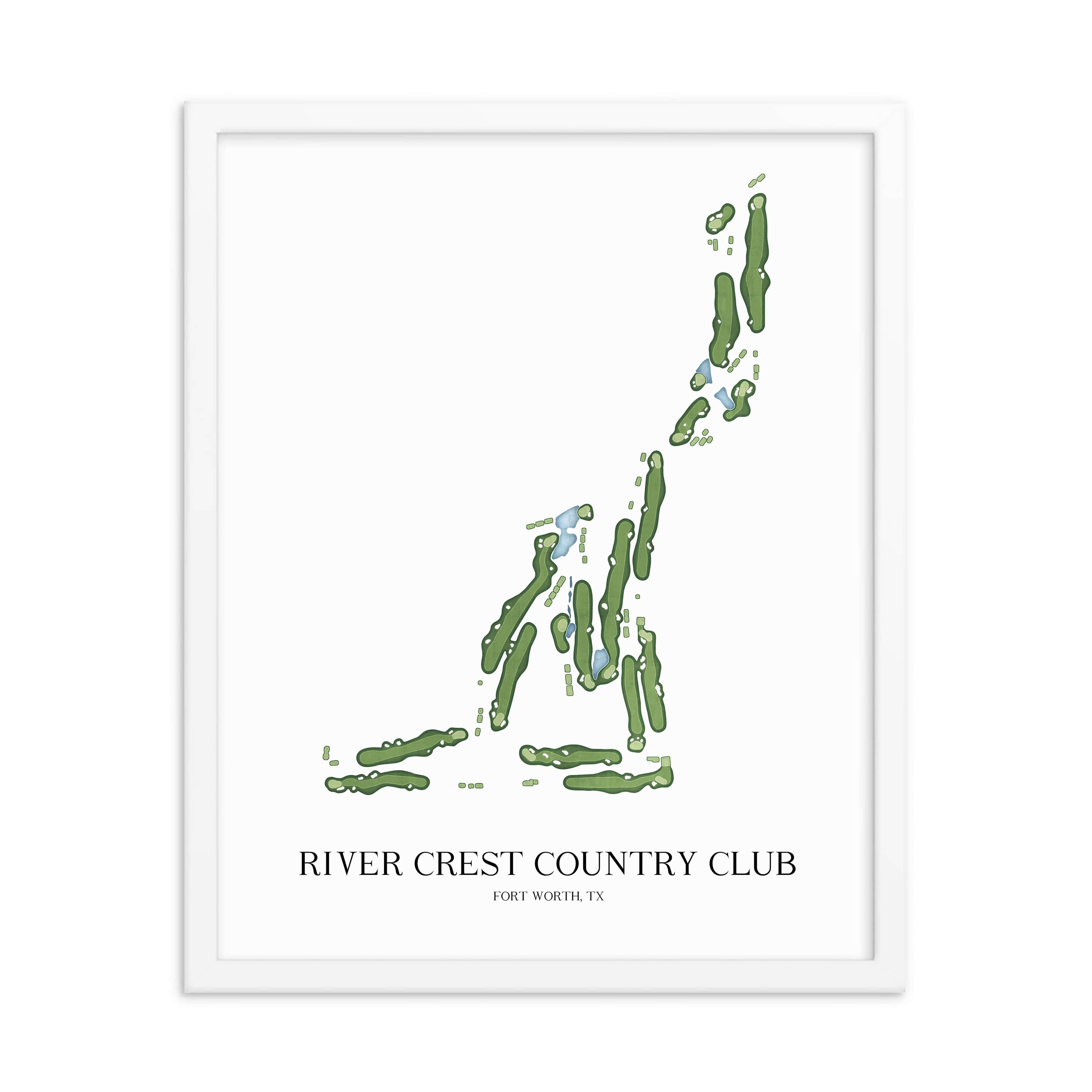 The 19th Hole Golf Shop - Golf Course Prints -  River Crest Country Club Golf Course Map Golf Map