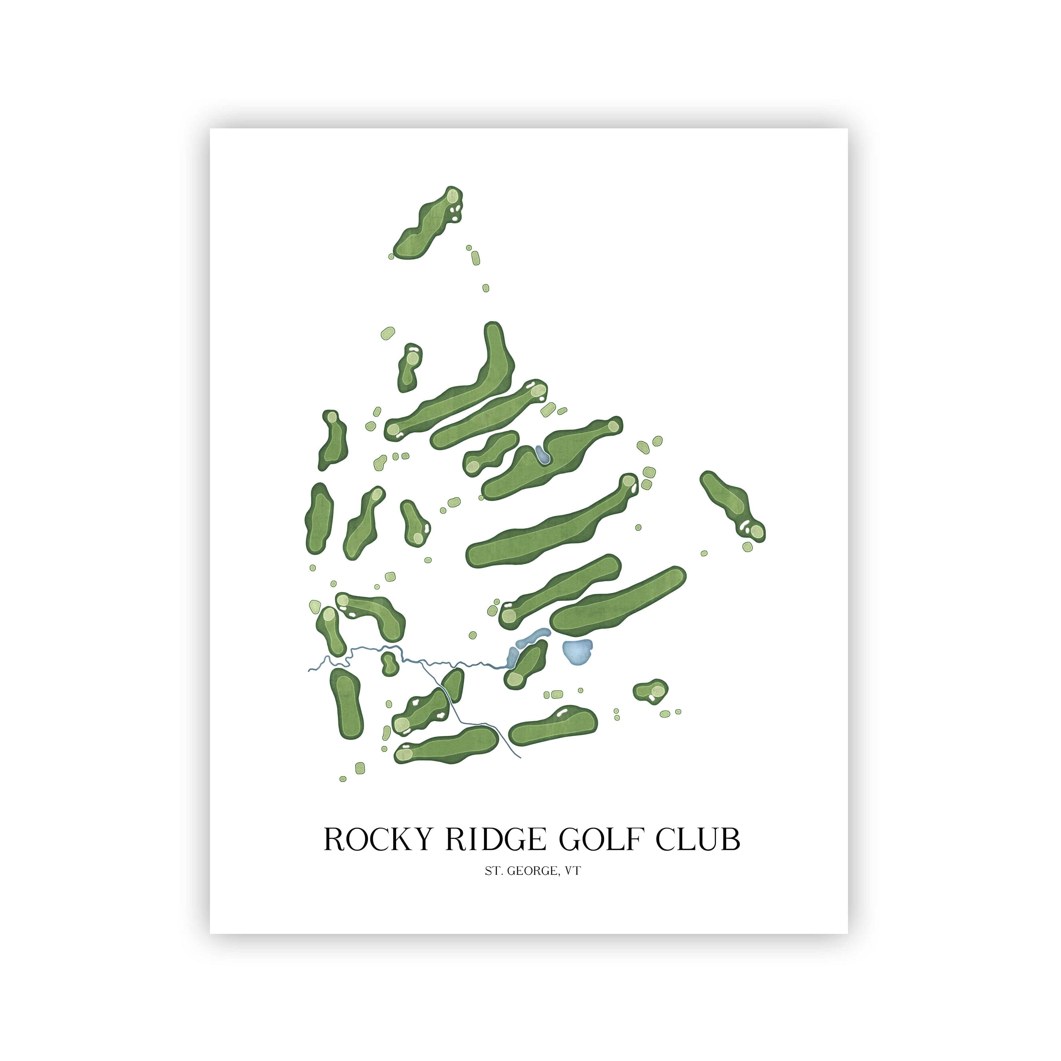 The 19th Hole Golf Shop - Golf Course Prints -  Rocky Ridge Golf Club Golf Course Map Golf Map