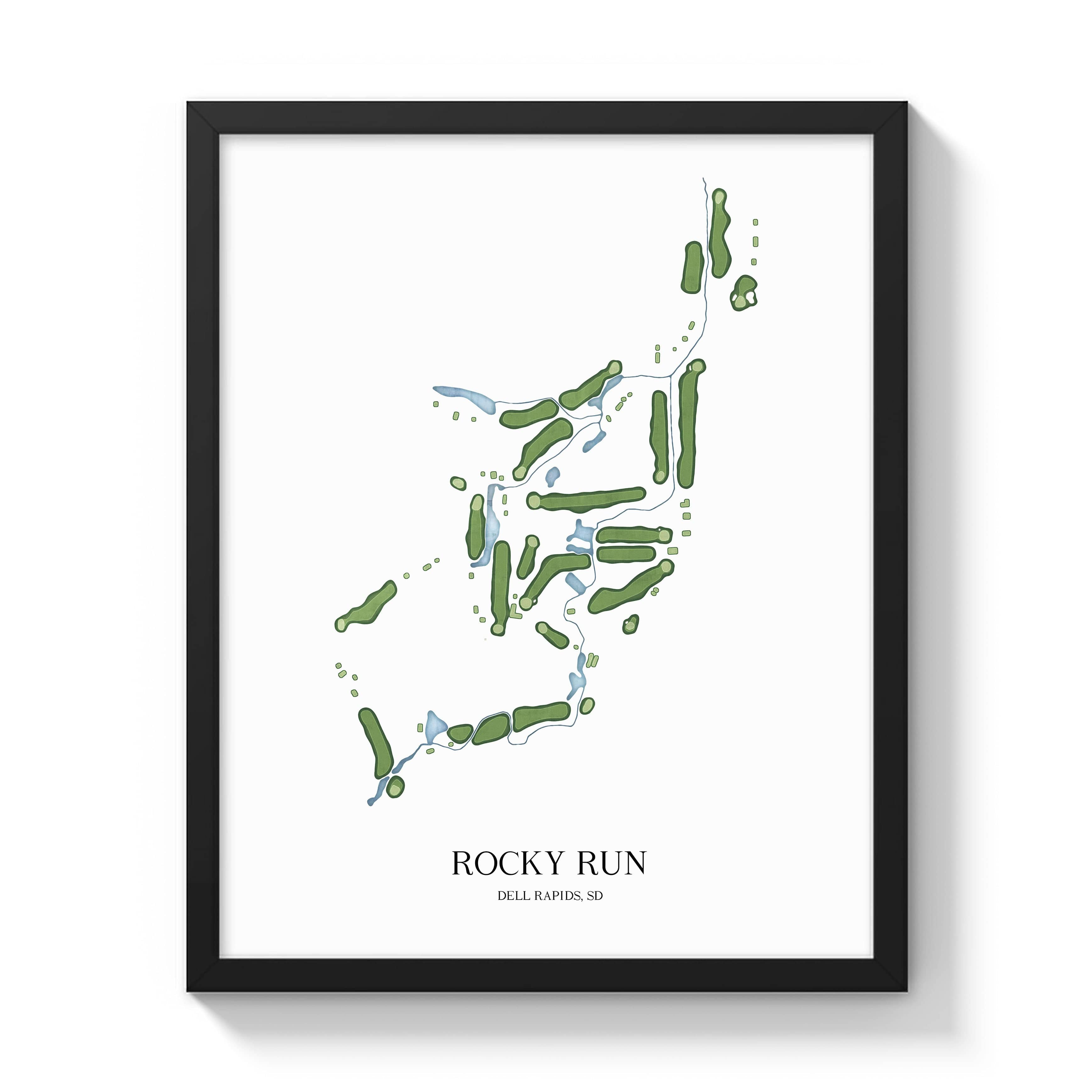 The 19th Hole Golf Shop - Golf Course Prints -  Rocky Run Golf Course Golf Course Map Golf Map