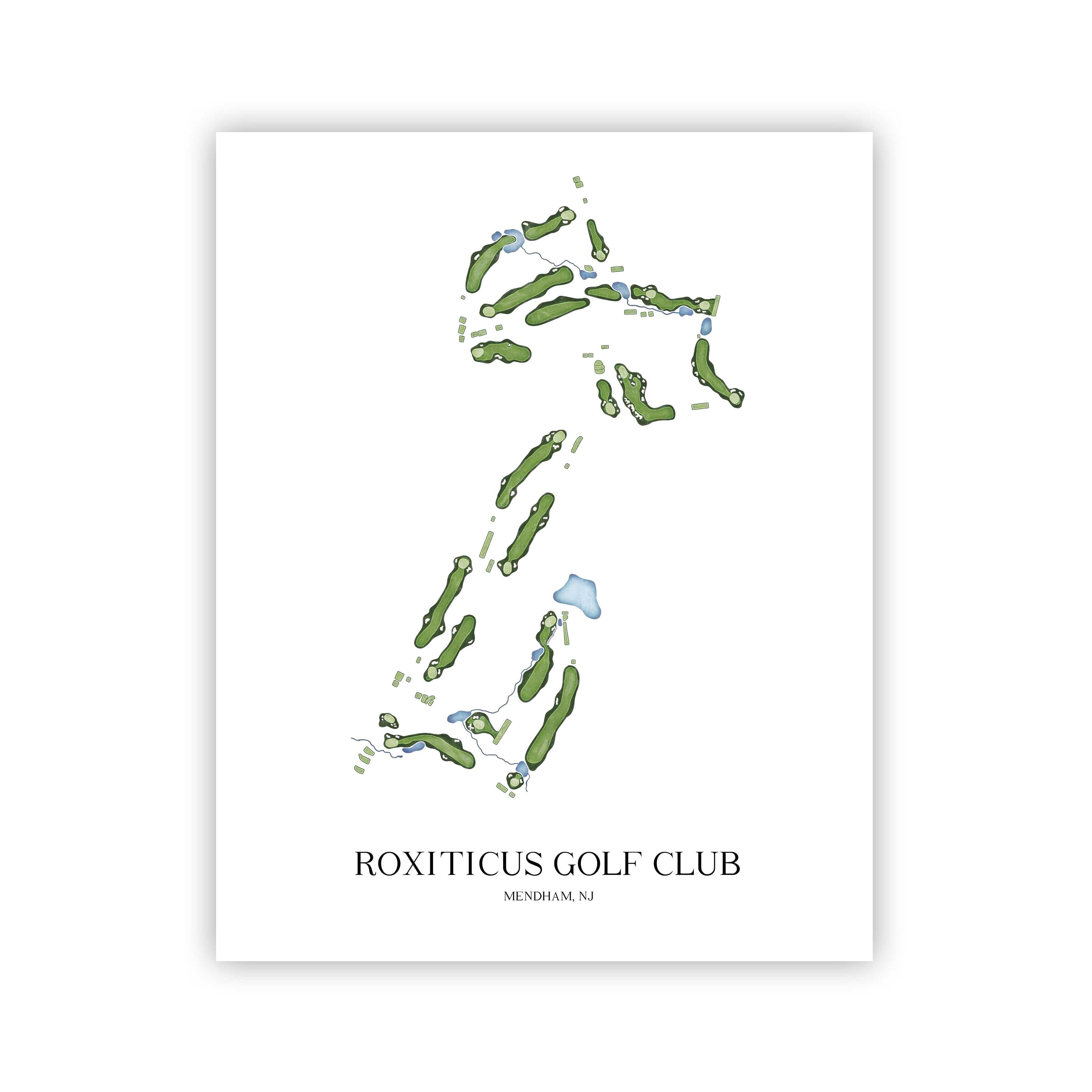 The 19th Hole Golf Shop - Golf Course Prints -  Roxiticus Golf Club Golf Course Map Golf Map