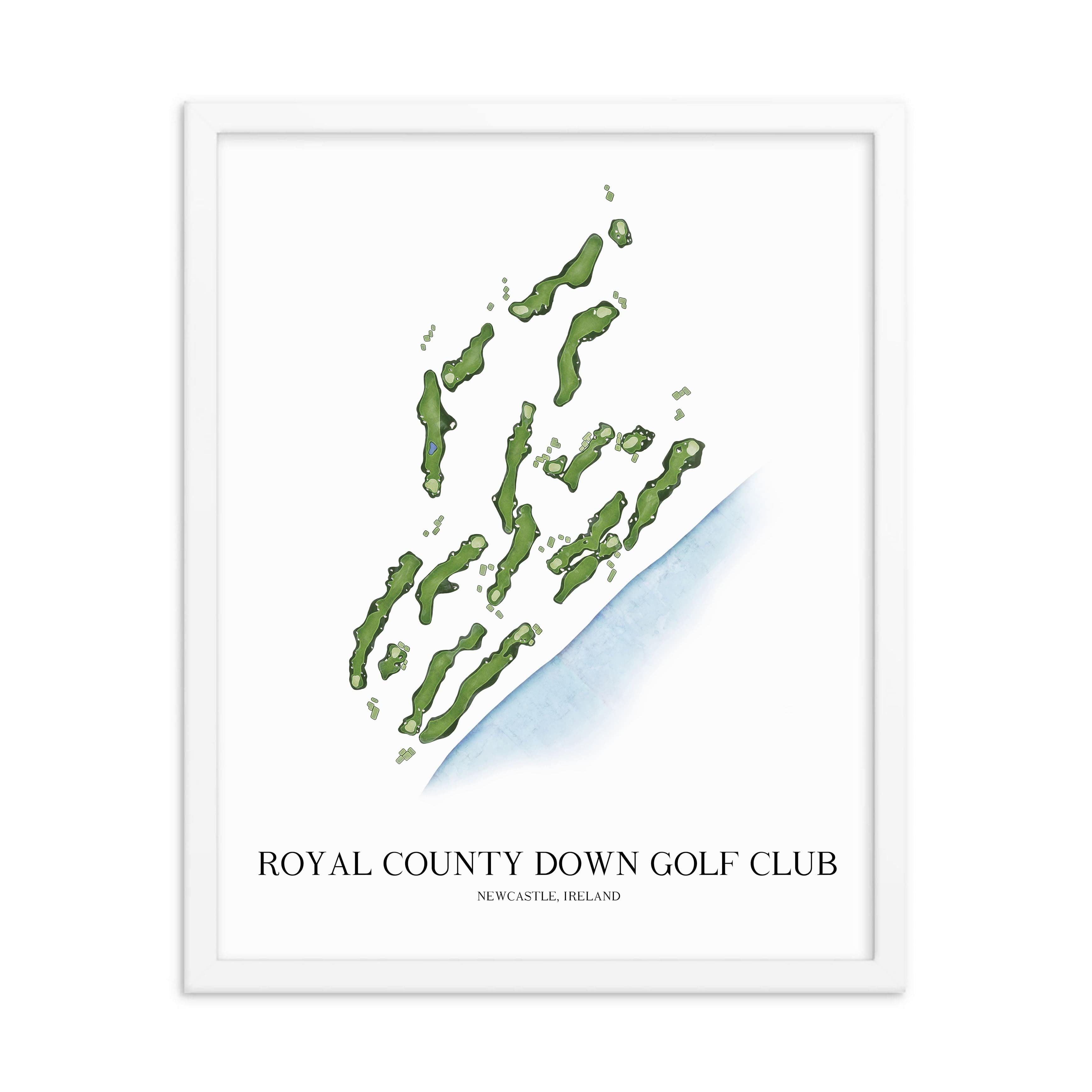 The 19th Hole Golf Shop - Golf Course Prints -  Royal County Down Golf Club Golf Course Map