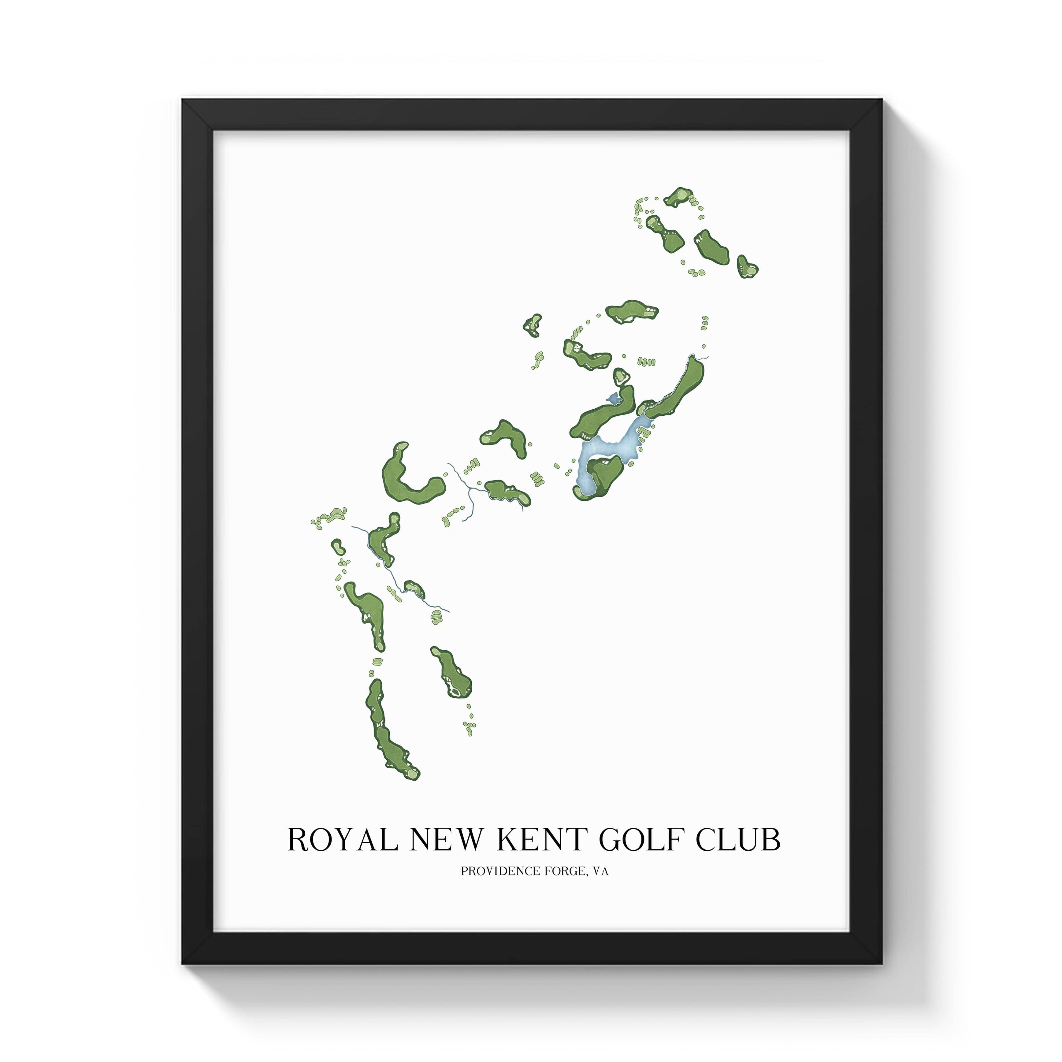 The 19th Hole Golf Shop - Golf Course Prints -  Royal New Kent Golf Club Golf Course Map Golf Map