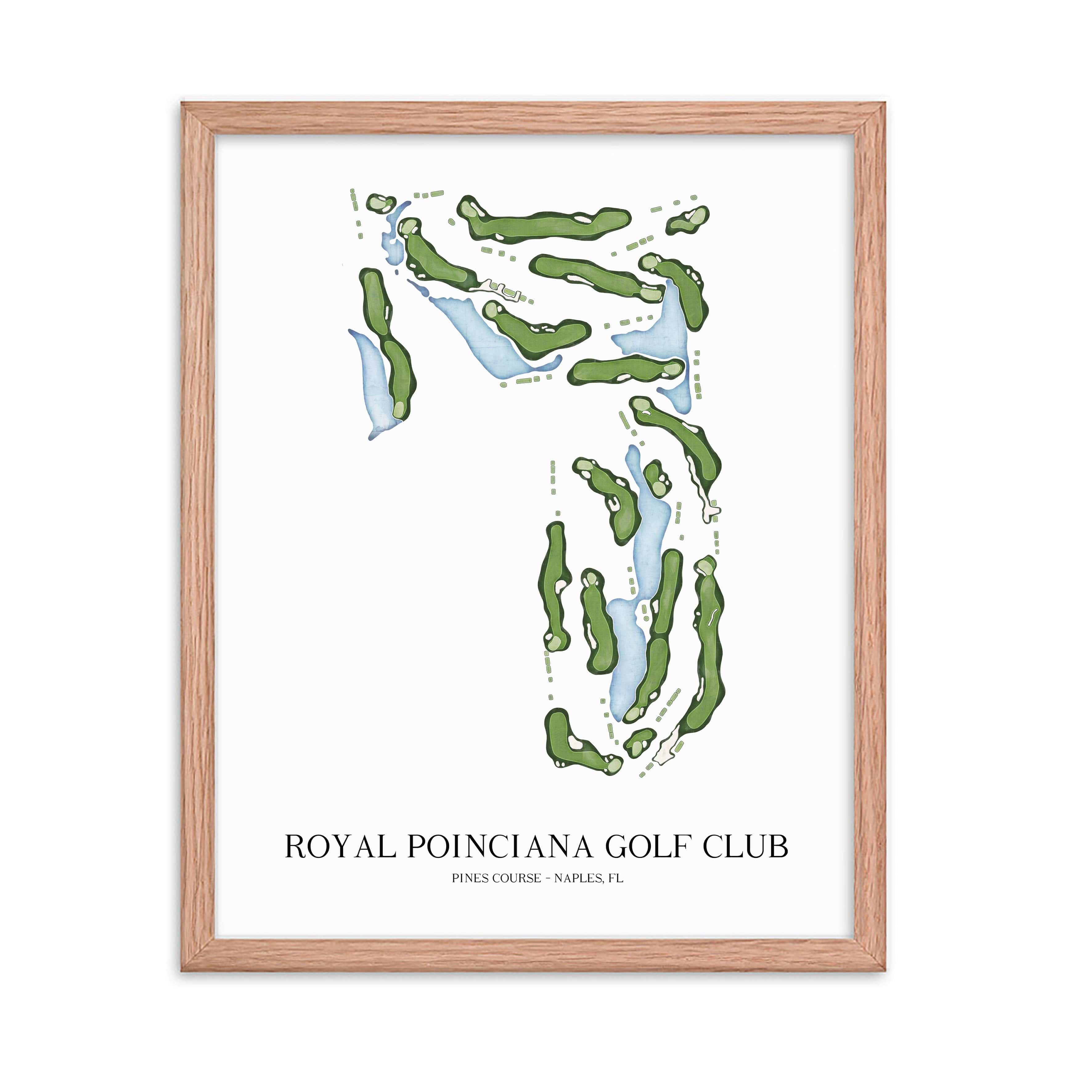 The 19th Hole Golf Shop - Golf Course Prints -  Royal Poinciana - Pines Course Golf Course Map Golf Map