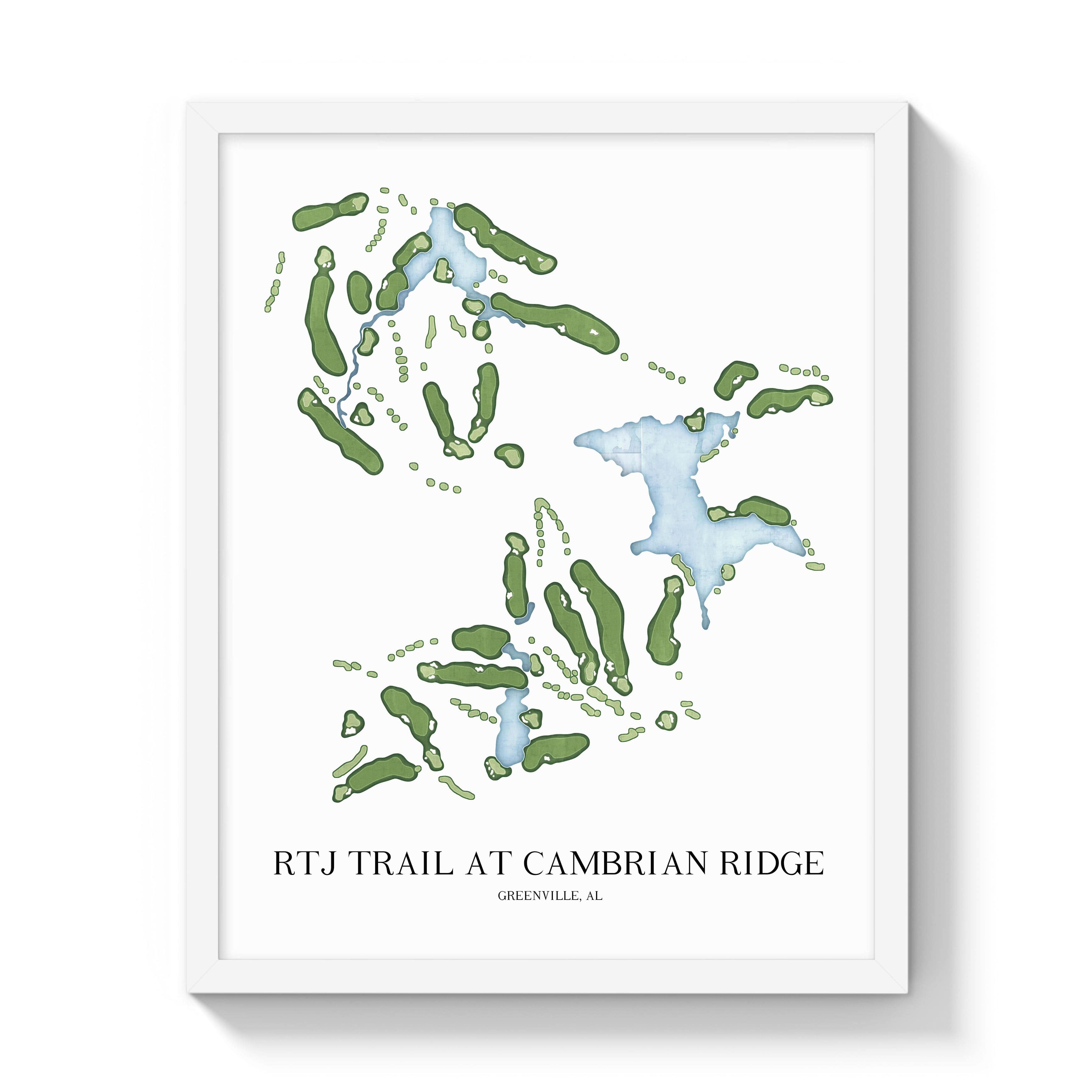 The 19th Hole Golf Shop - Golf Course Prints -  RTJ Trail at Cambrian Ridge Golf Course Map Golf Map