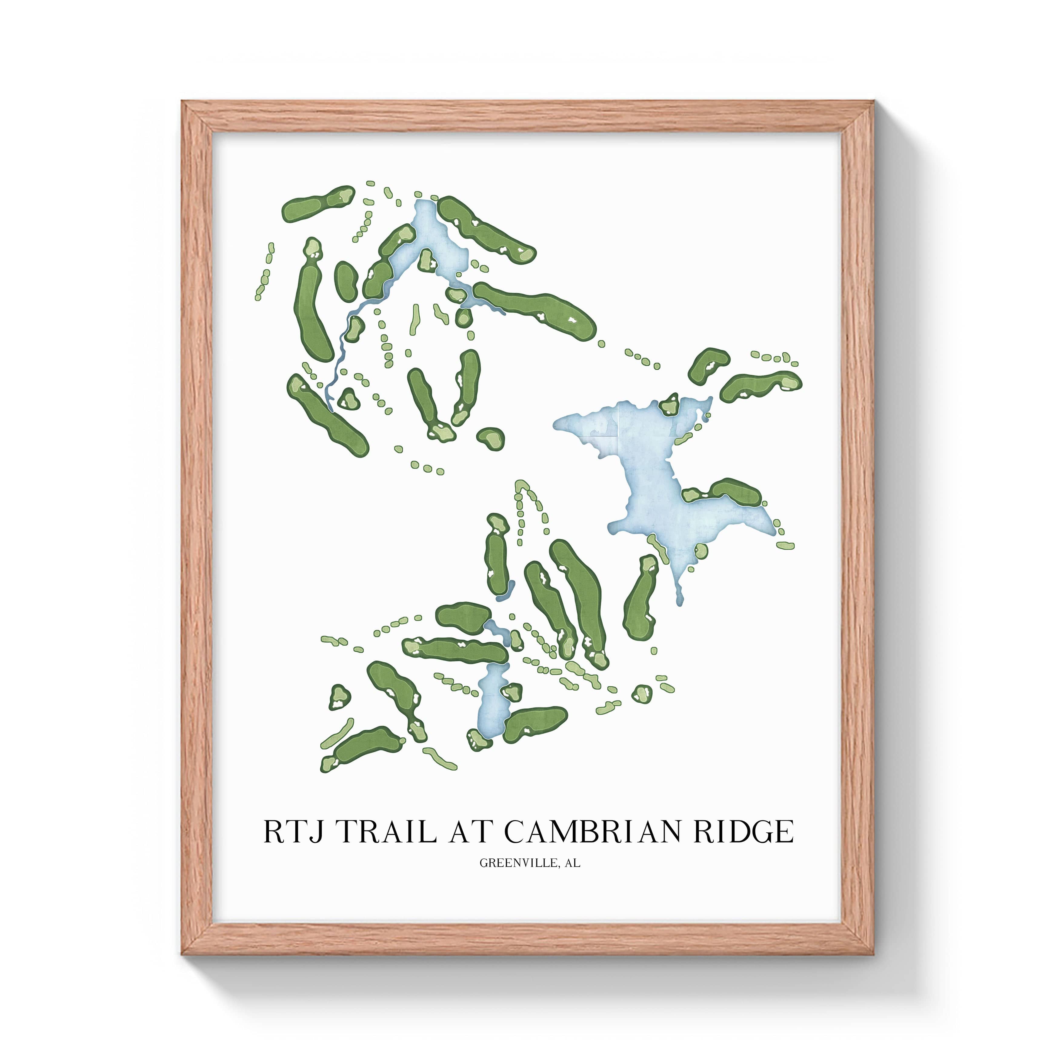 The 19th Hole Golf Shop - Golf Course Prints -  RTJ Trail at Cambrian Ridge Golf Course Map Golf Map