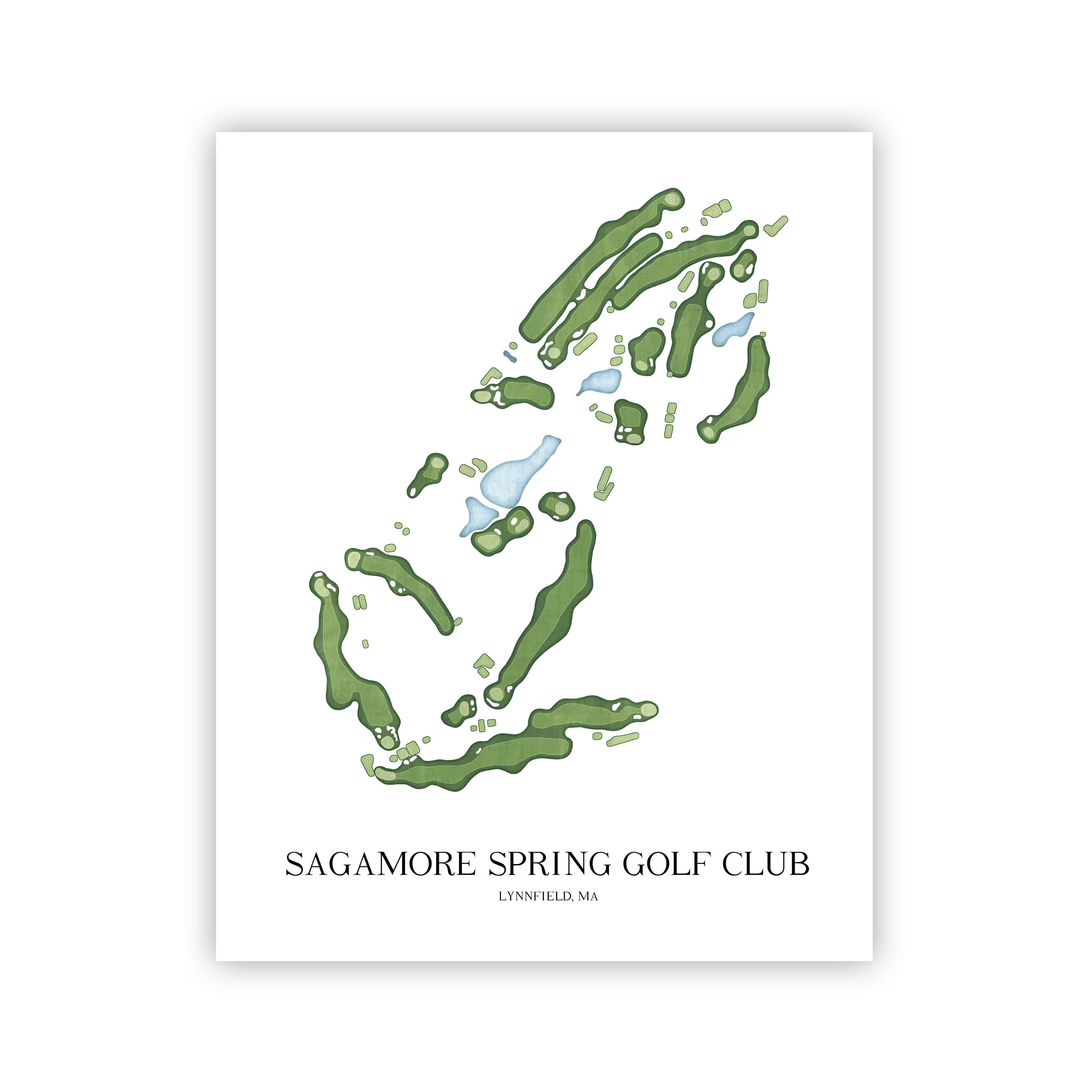 The 19th Hole Golf Shop - Golf Course Prints -  Sagamore Spring Golf Club Golf Course Map Golf Map