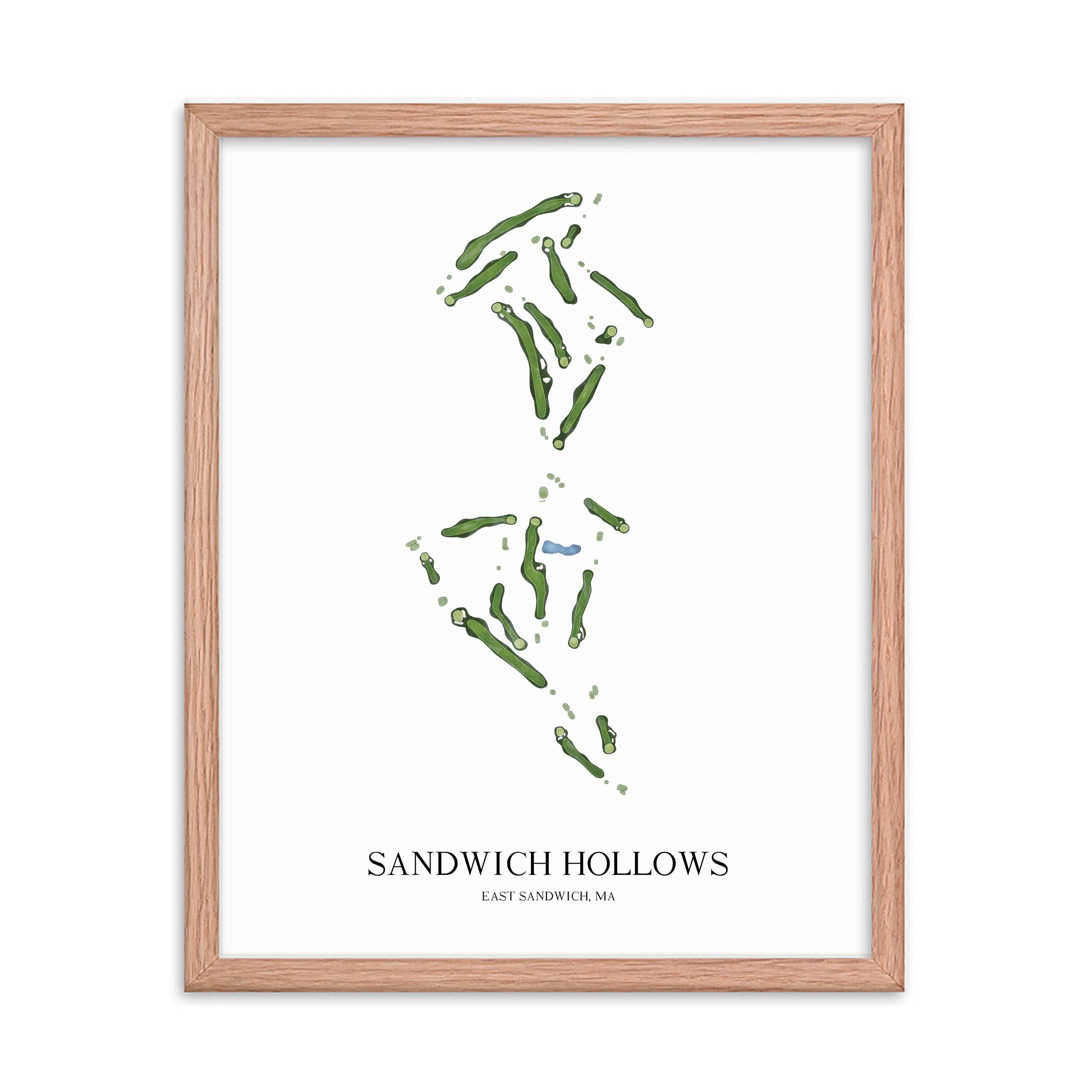 The 19th Hole Golf Shop - Golf Course Prints -  Sandwich Hollows Golf Course Map Golf Map