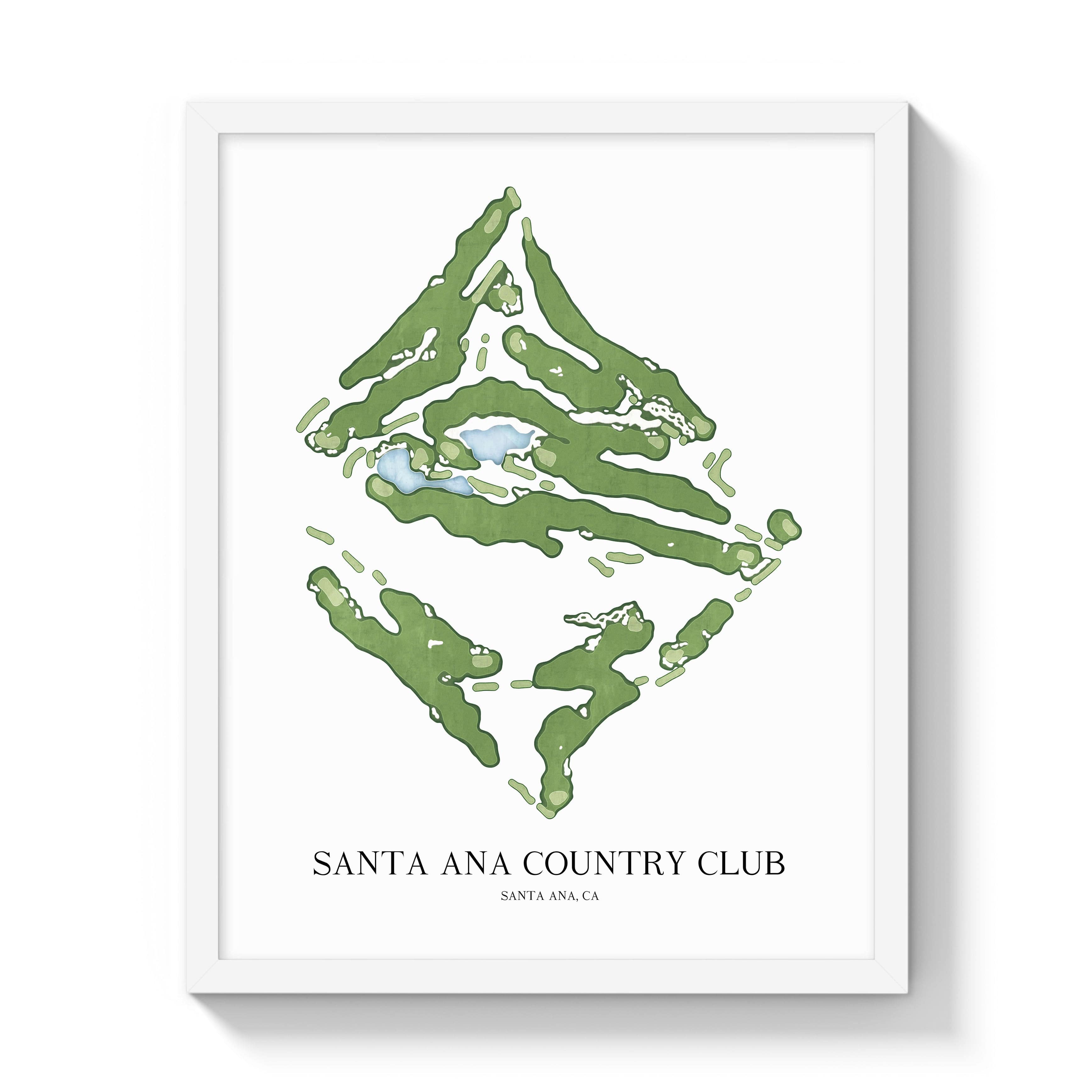 The 19th Hole Golf Shop - Golf Course Prints -  Santa Ana Country Club Golf Course Map Golf Map