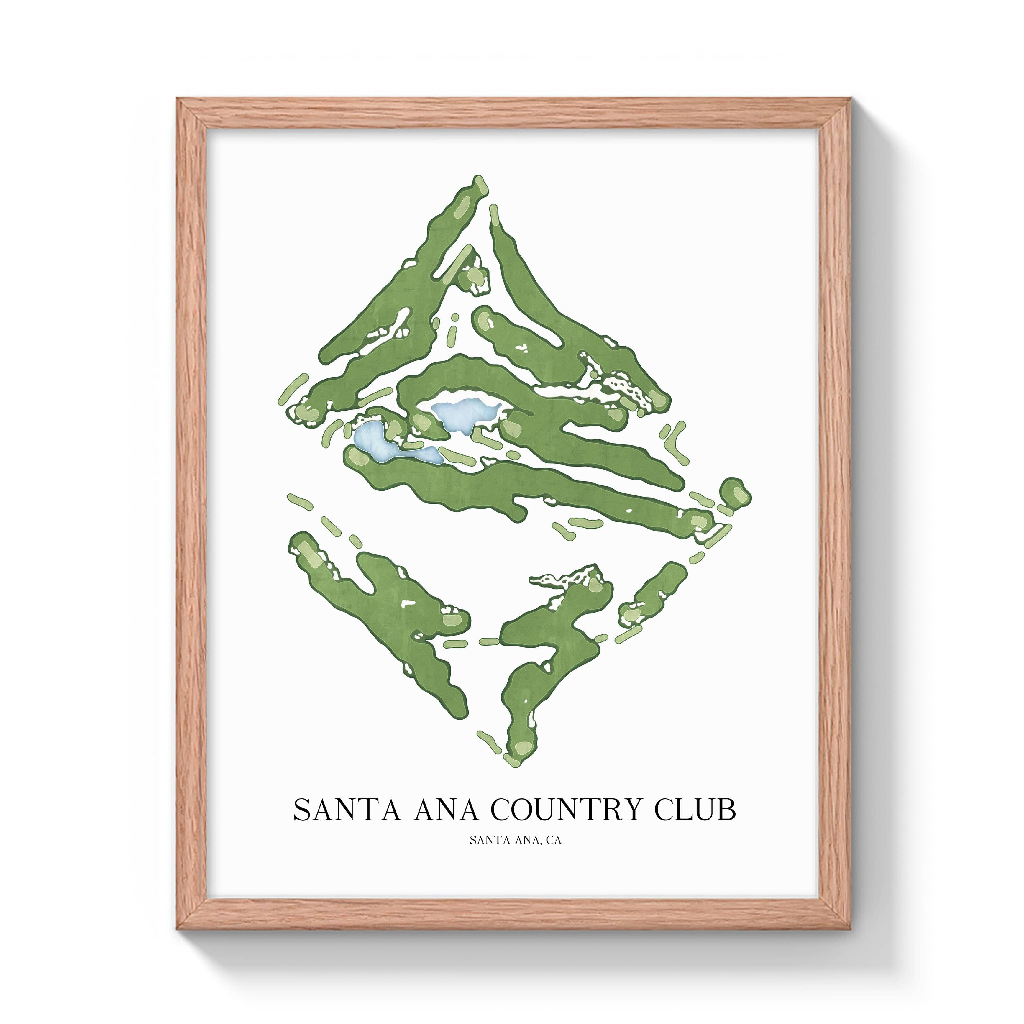 The 19th Hole Golf Shop - Golf Course Prints -  Santa Ana Country Club Golf Course Map Golf Map